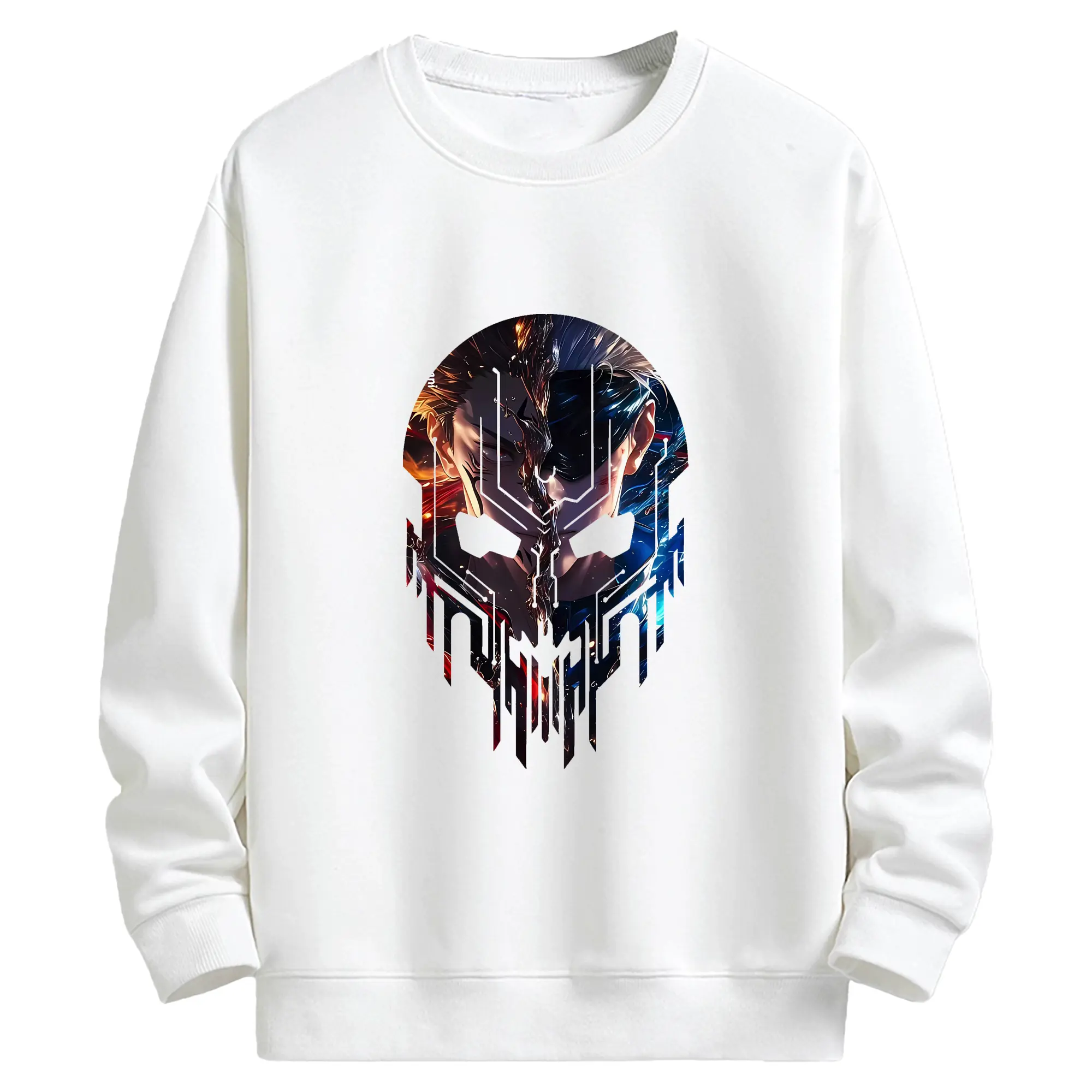 呪術廻戦 グッズ,両面宿儺 - キッズ クルーネックスウェットシャツ ・ フロントプリント ・ 綿80％ ポリエステル20％ ・ 快適 通学 スポーツ 日常使い お散歩用