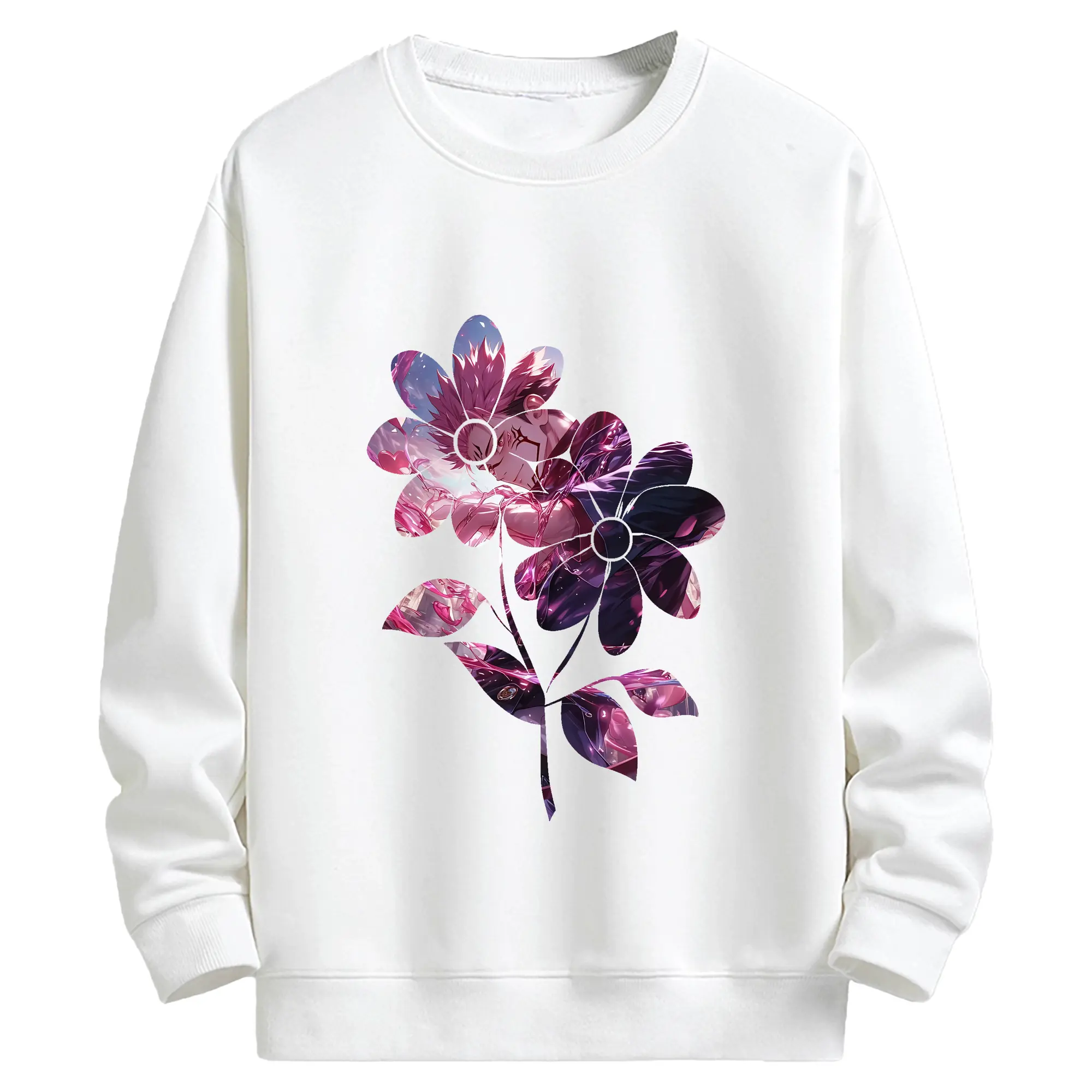 呪術廻戦 グッズ,両面宿儺 - キッズ クルーネックスウェットシャツ ・ フロントプリント ・ 綿80％ ポリエステル20％ ・ 快適 通学 スポーツ 日常使い お散歩用