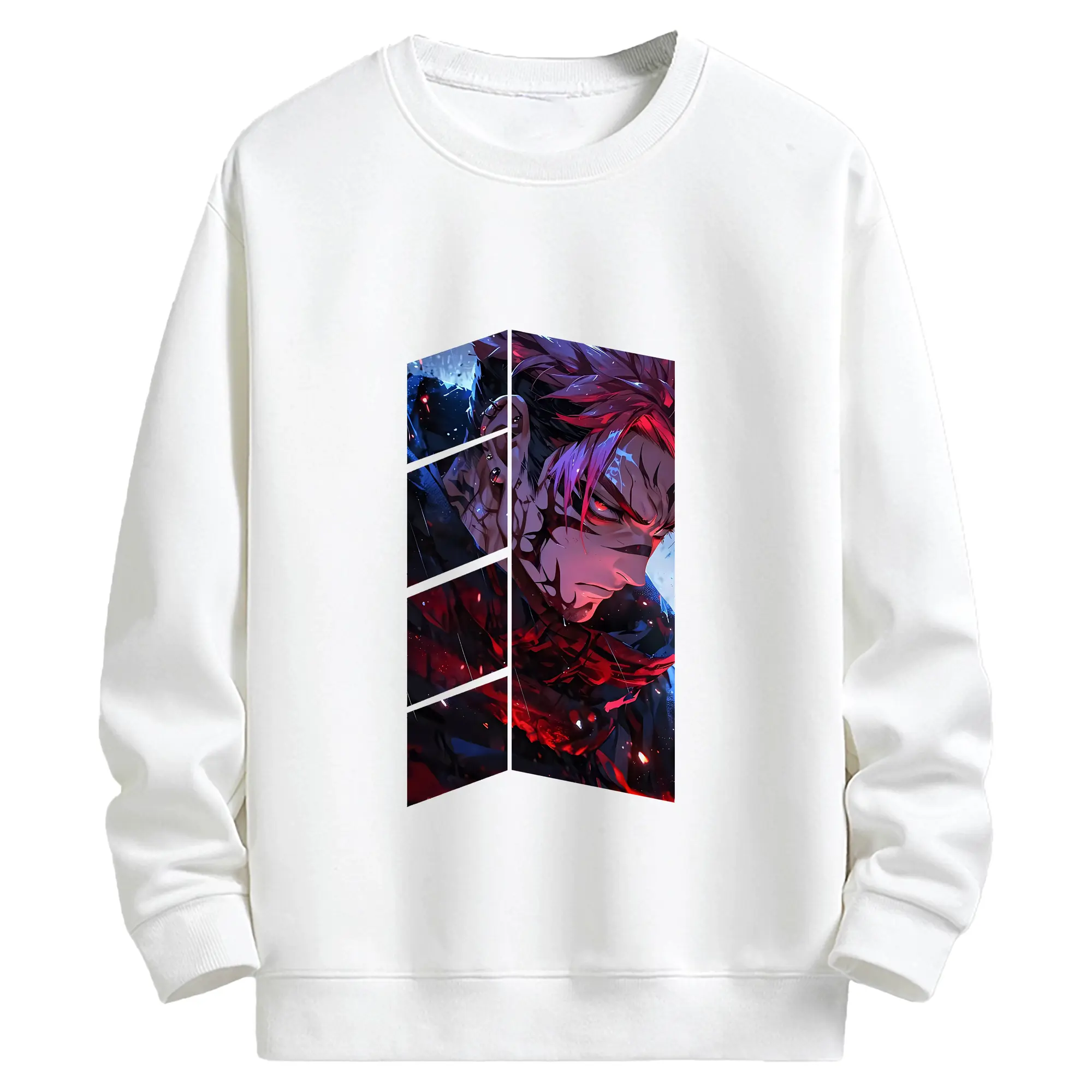 呪術廻戦 グッズ,両面宿儺 - キッズ クルーネックスウェットシャツ ・ フロントプリント ・ 綿80％ ポリエステル20％ ・ 快適 通学 スポーツ 日常使い お散歩用