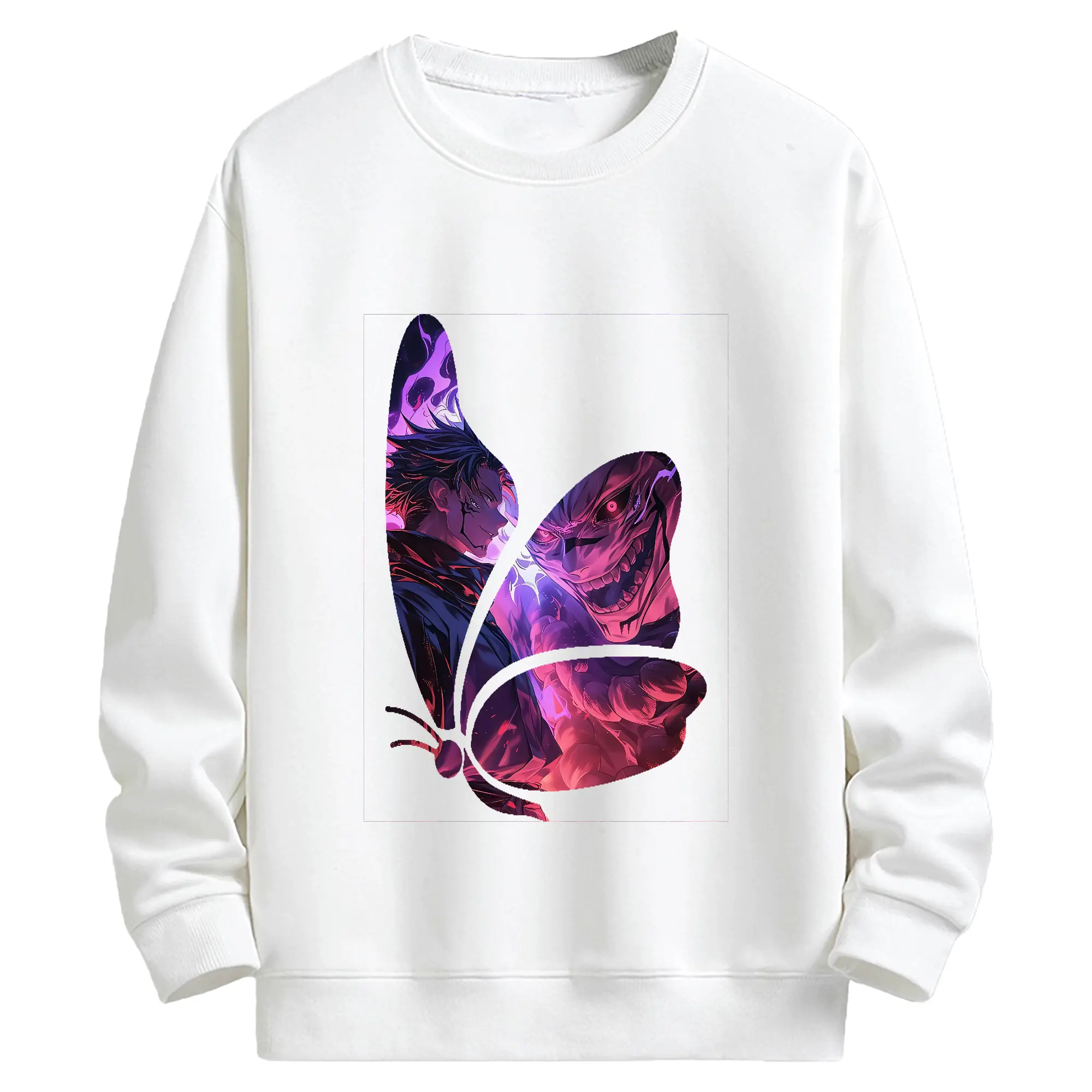 呪術廻戦 グッズ,両面宿儺 - キッズ クルーネックスウェットシャツ ・ フロントプリント ・ 綿80％ ポリエステル20％ ・ 快適 通学 スポーツ 日常使い お散歩用