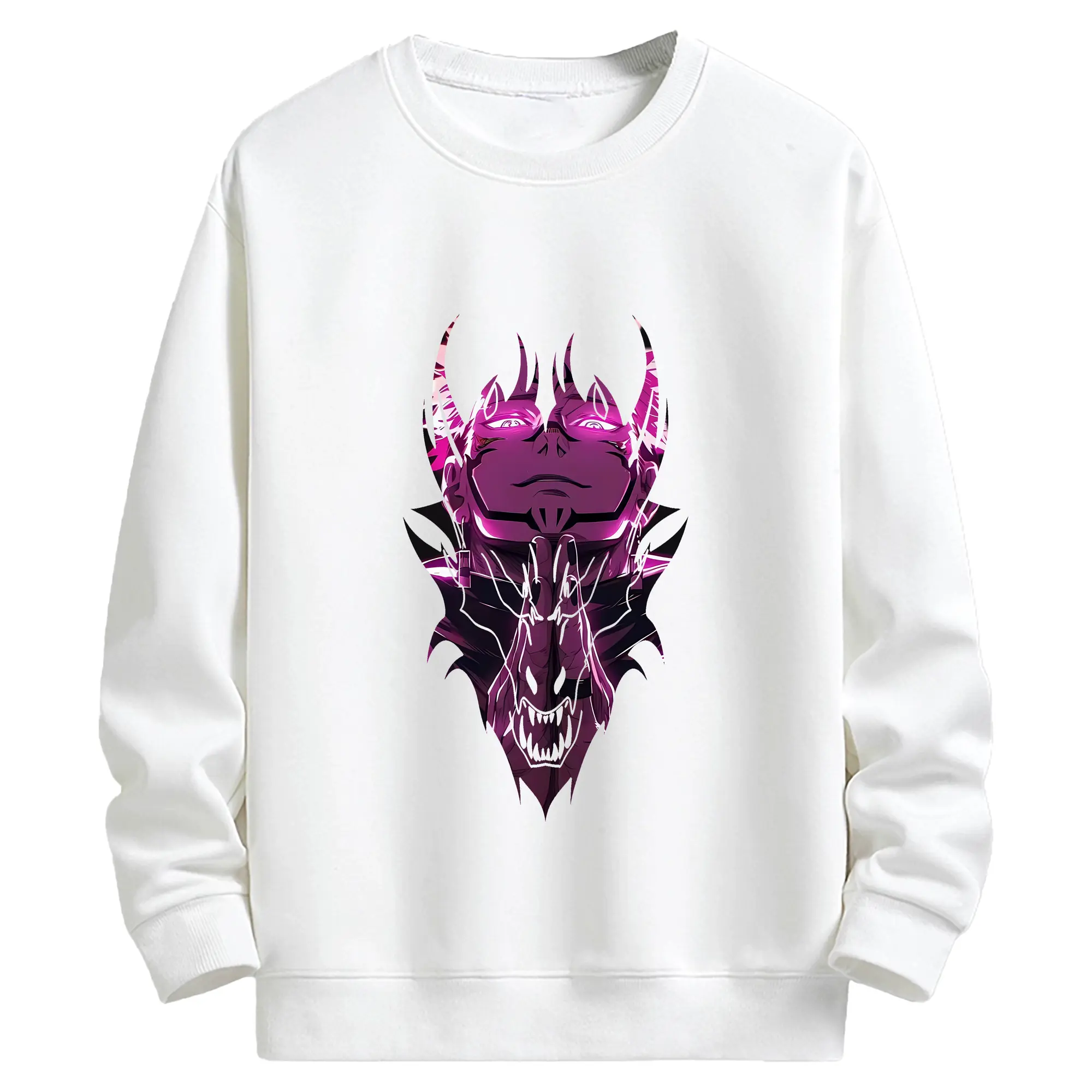 呪術廻戦 グッズ,両面宿儺 - キッズ クルーネックスウェットシャツ ・ フロントプリント ・ 綿80％ ポリエステル20％ ・ 快適 通学 スポーツ 日常使い お散歩用