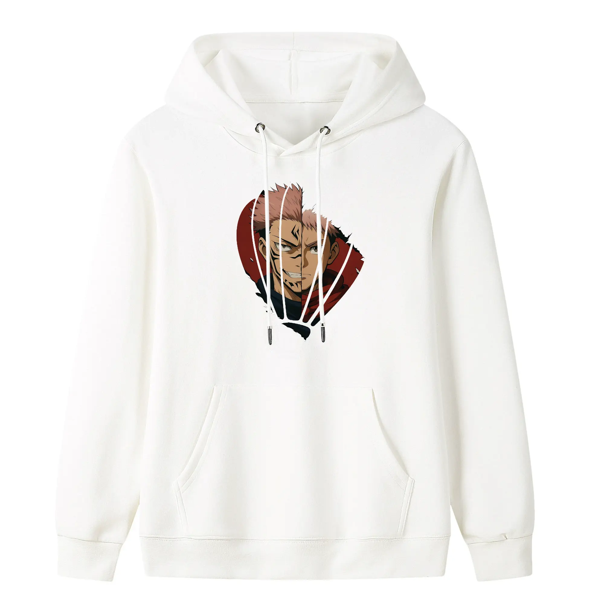 呪術廻戦 グッズ,両面宿儺 - キッズ フード付きパーカー ・ フロントプリント ・ ポリエステル100％ ・ 快適 通学 スポーツ 日常使い お散歩用