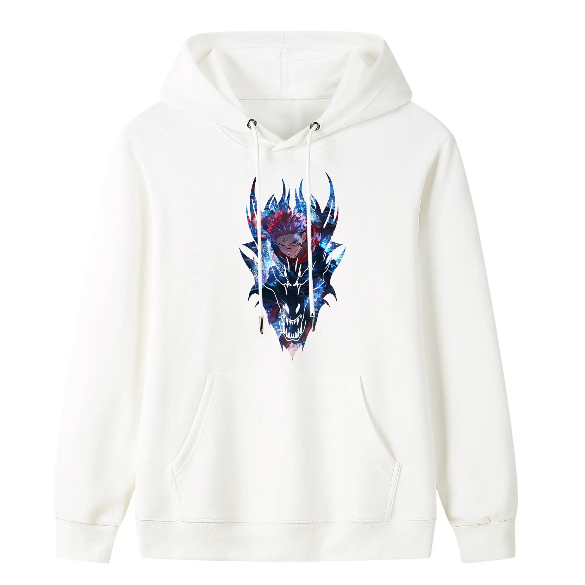 呪術廻戦 グッズ,両面宿儺 - キッズ フード付きパーカー ・ フロントプリント ・ ポリエステル100％ ・ 快適 通学 スポーツ 日常使い お散歩用