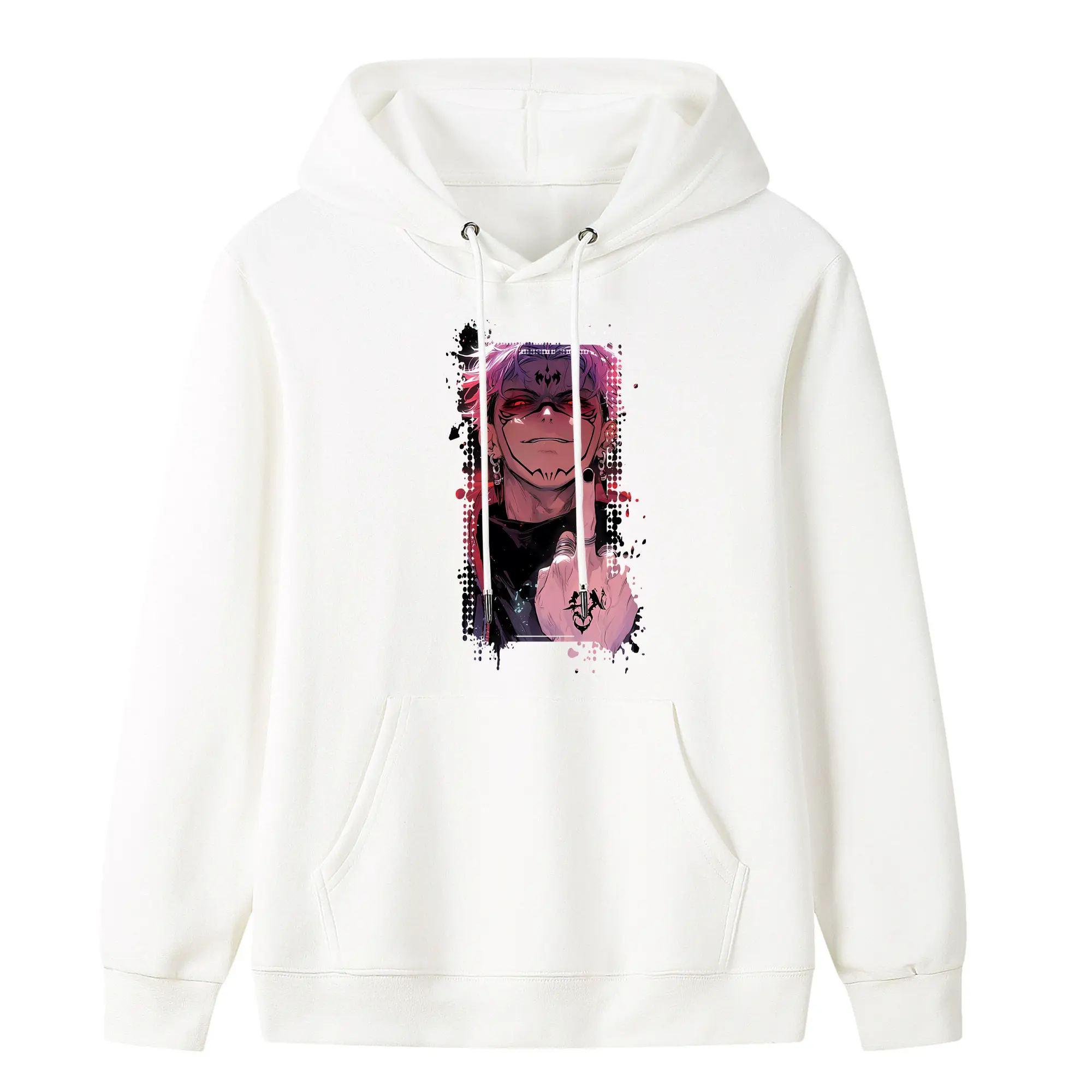 呪術廻戦 グッズ,両面宿儺 - キッズ フード付きパーカー ・ フロントプリント ・ ポリエステル100％ ・ 快適 通学 スポーツ 日常使い お散歩用