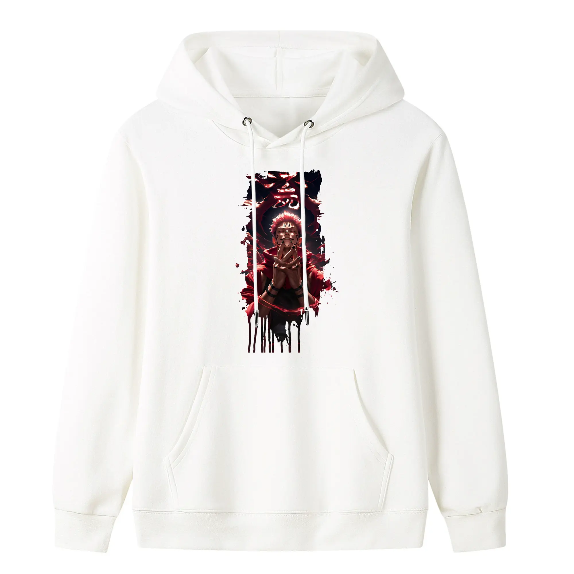 呪術廻戦 グッズ,両面宿儺 - キッズ フード付きパーカー ・ フロントプリント ・ ポリエステル100％ ・ 快適 通学 スポーツ 日常使い お散歩用