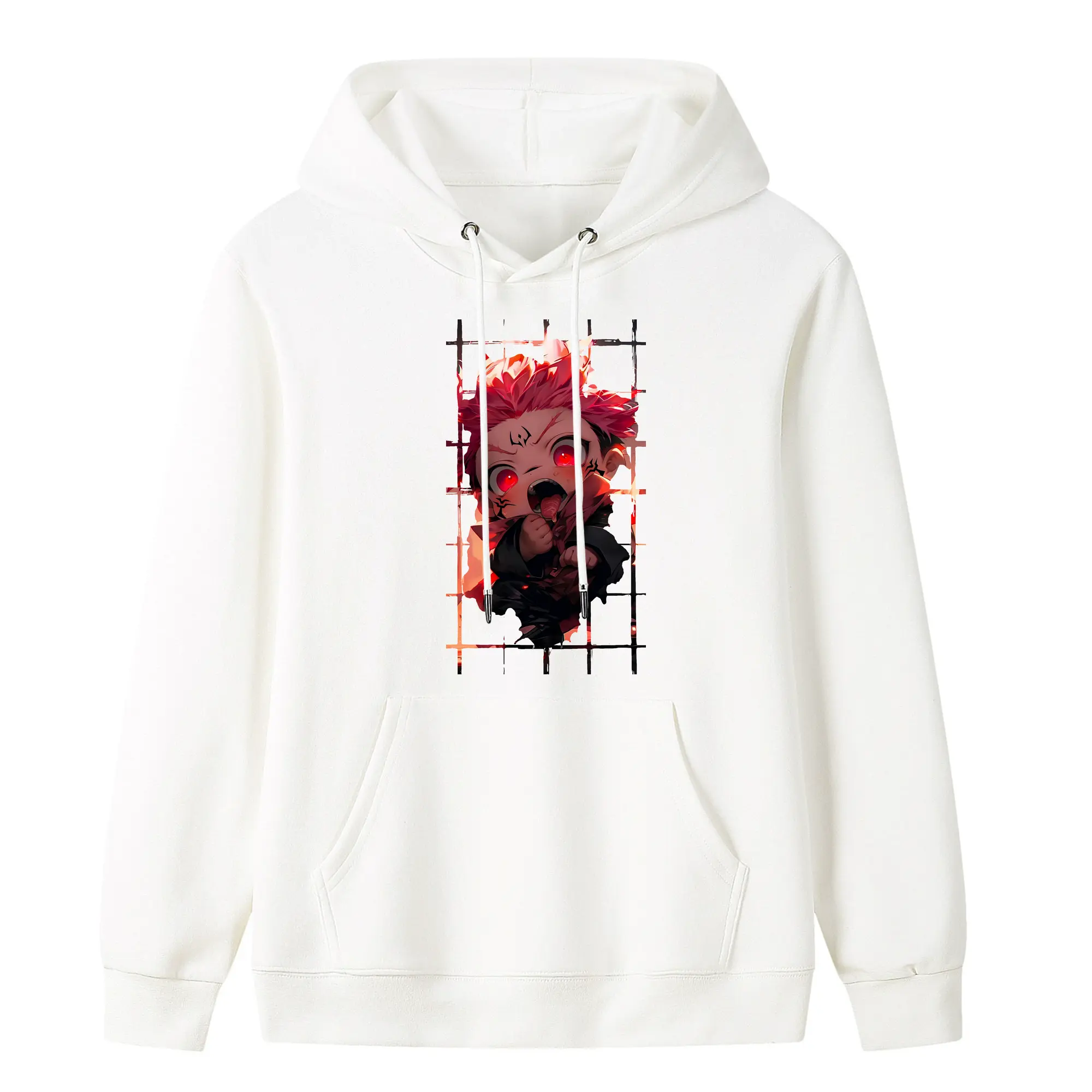 呪術廻戦 グッズ,両面宿儺 - キッズ フード付きパーカー ・ フロントプリント ・ ポリエステル100％ ・ 快適 通学 スポーツ 日常使い お散歩用