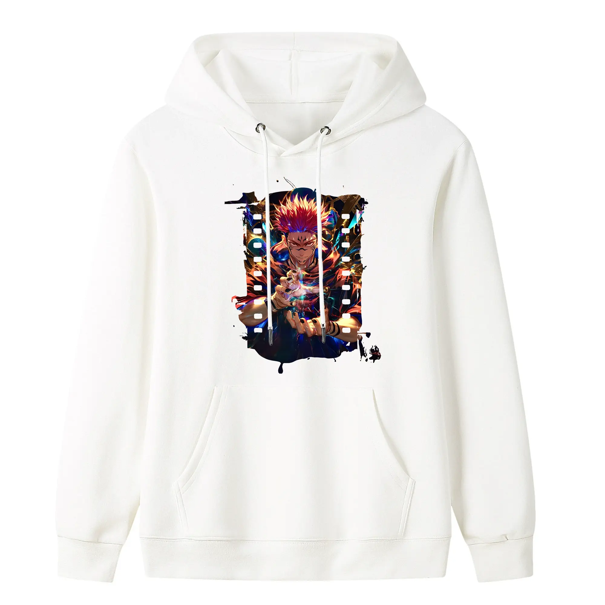 呪術廻戦 グッズ,両面宿儺 - キッズ フード付きパーカー ・ フロントプリント ・ ポリエステル100％ ・ 快適 通学 スポーツ 日常使い お散歩用