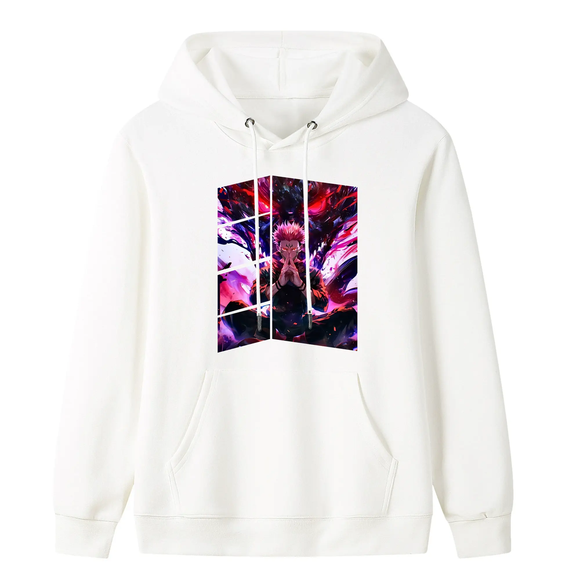 呪術廻戦 グッズ,両面宿儺 - キッズ フード付きパーカー ・ フロントプリント ・ ポリエステル100％ ・ 快適 通学 スポーツ 日常使い お散歩用