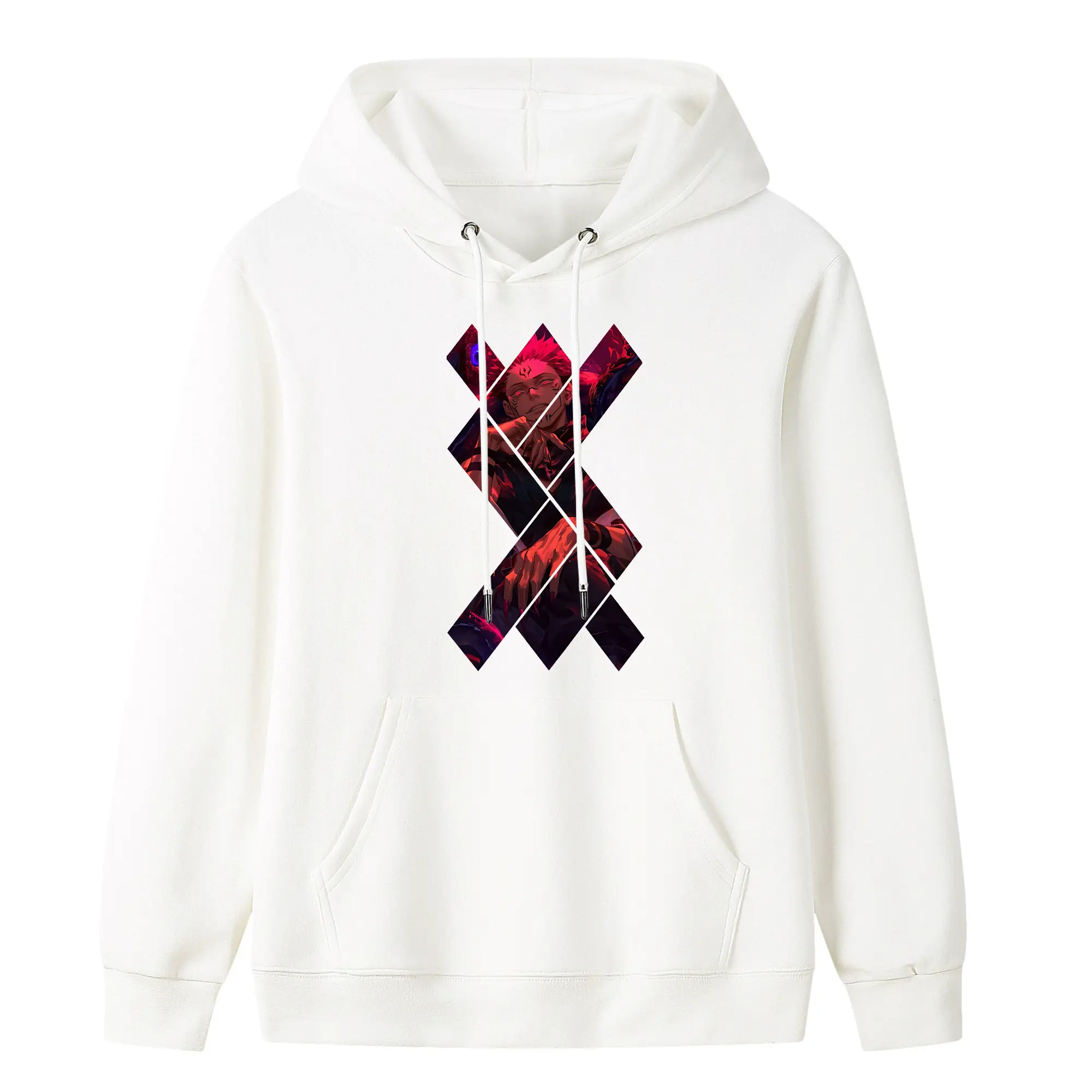 呪術廻戦 グッズ,両面宿儺 - キッズ フード付きパーカー ・ フロントプリント ・ ポリエステル100％ ・ 快適 通学 スポーツ 日常使い お散歩用