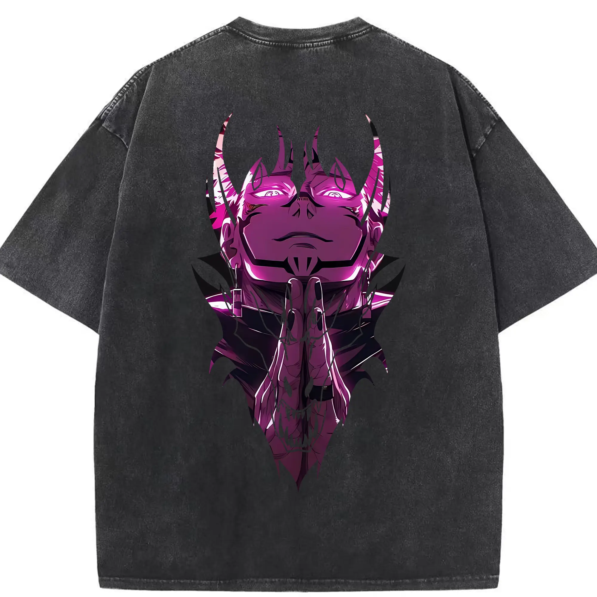 呪術廻戦 グッズ,両面宿儺 - 綿100％ ヴィンテージ風 半袖Tシャツ ・ 背面プリント ・ 柔らか肌触り ・ 通気性 快適 ・ スポーツ カジュアル 外出用