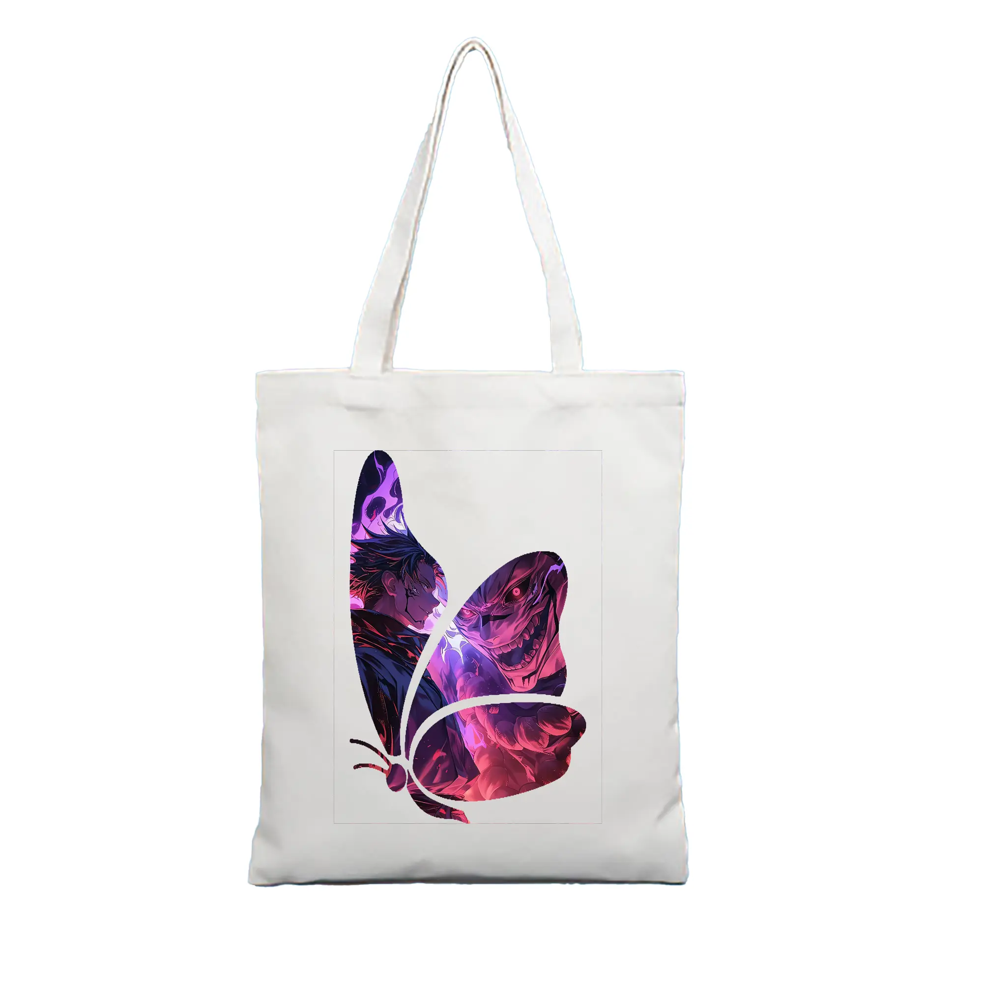 呪術廻戦 グッズ,両面宿儺 - 縦型キャンバス手提げバッグ（トートバッグ） ・ キャンバス素材 ・ ショッピング用 ・ 軽量 丈夫 お手入れ簡単