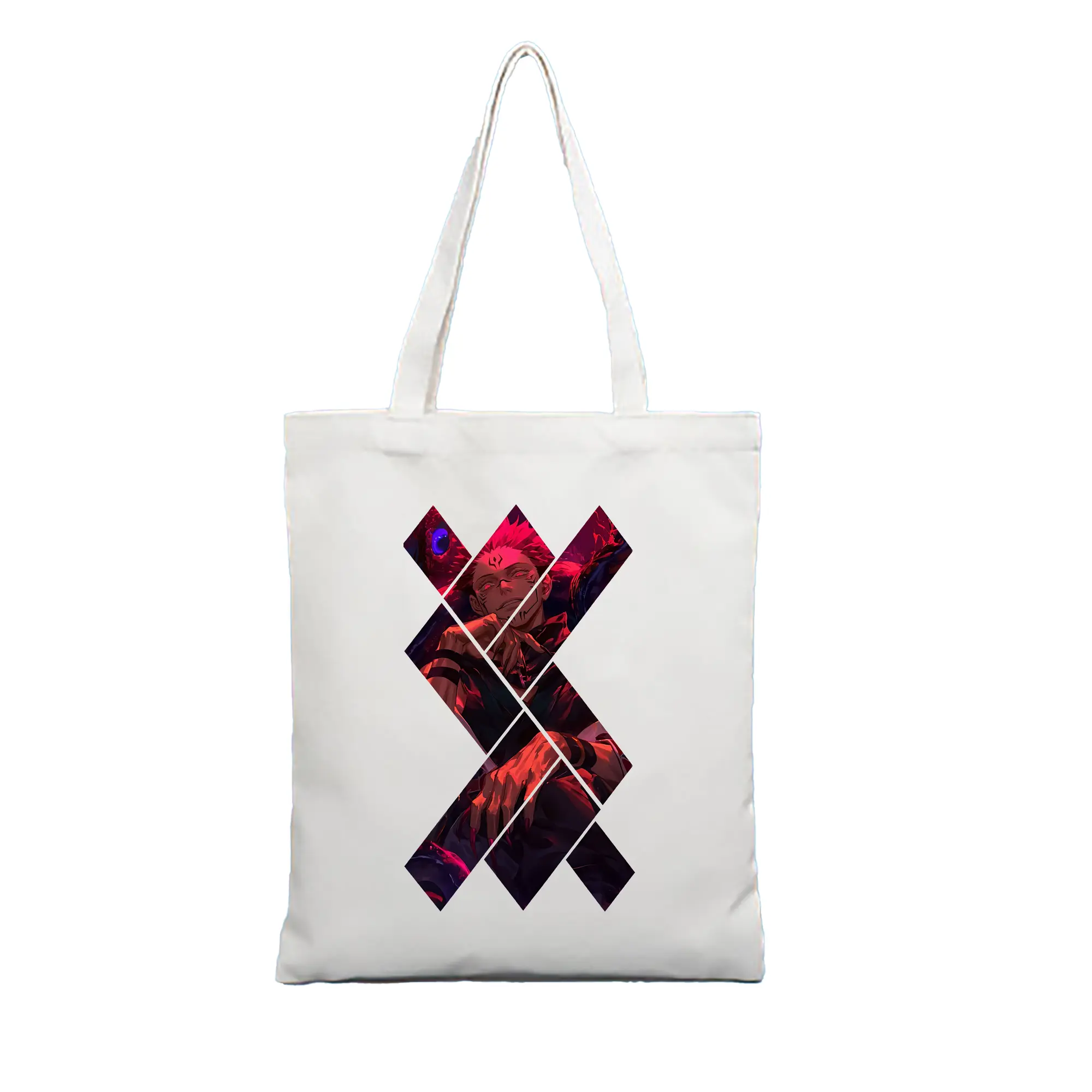 呪術廻戦 グッズ,両面宿儺 - 縦型キャンバス手提げバッグ（トートバッグ） ・ キャンバス素材 ・ ショッピング用 ・ 軽量 丈夫 お手入れ簡単