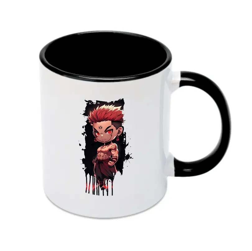 呪術廻戦 グッズ,両面宿儺 - カラフルマグカップ ・ 陶器 ・ 熱転写プリント ・ 鮮やかデザイン ・ 耐久性 高品質 ・ コーヒー お茶 ギフト用