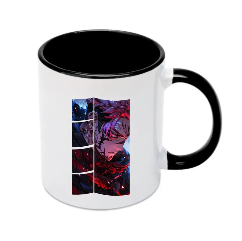 呪術廻戦 グッズ,両面宿儺 - カラフルマグカップ ・ 陶器 ・ 熱転写プリント ・ 鮮やかデザイン ・ 耐久性 高品質 ・ コーヒー お茶 ギフト用