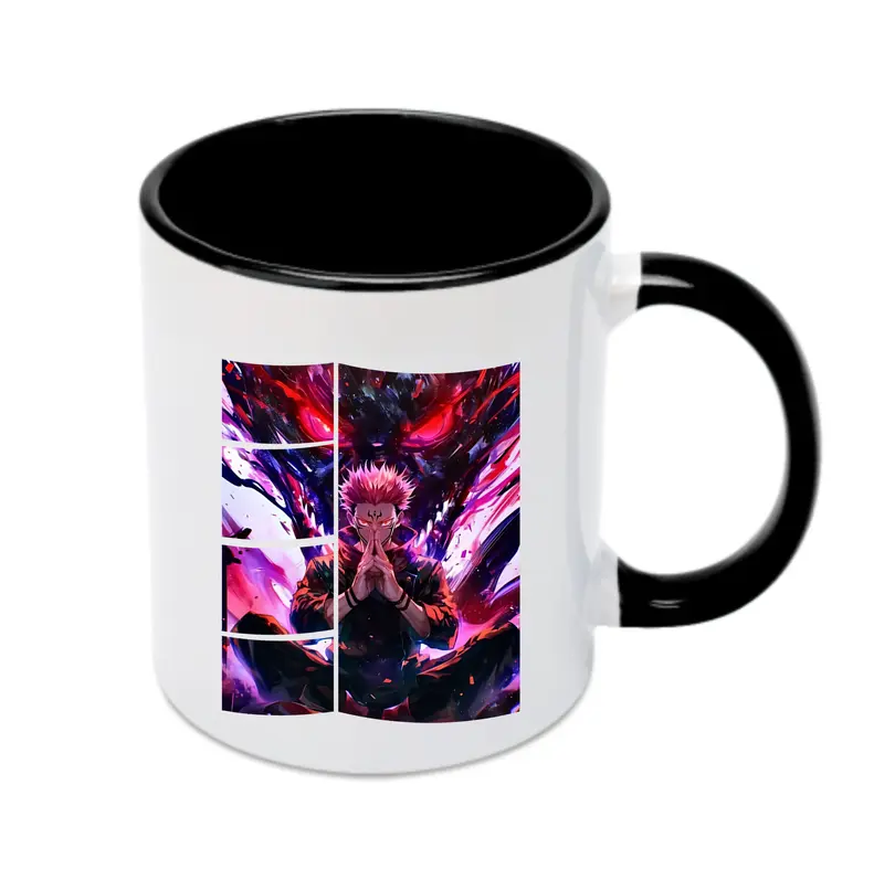 呪術廻戦 グッズ,両面宿儺 - カラフルマグカップ ・ 陶器 ・ 熱転写プリント ・ 鮮やかデザイン ・ 耐久性 高品質 ・ コーヒー お茶 ギフト用