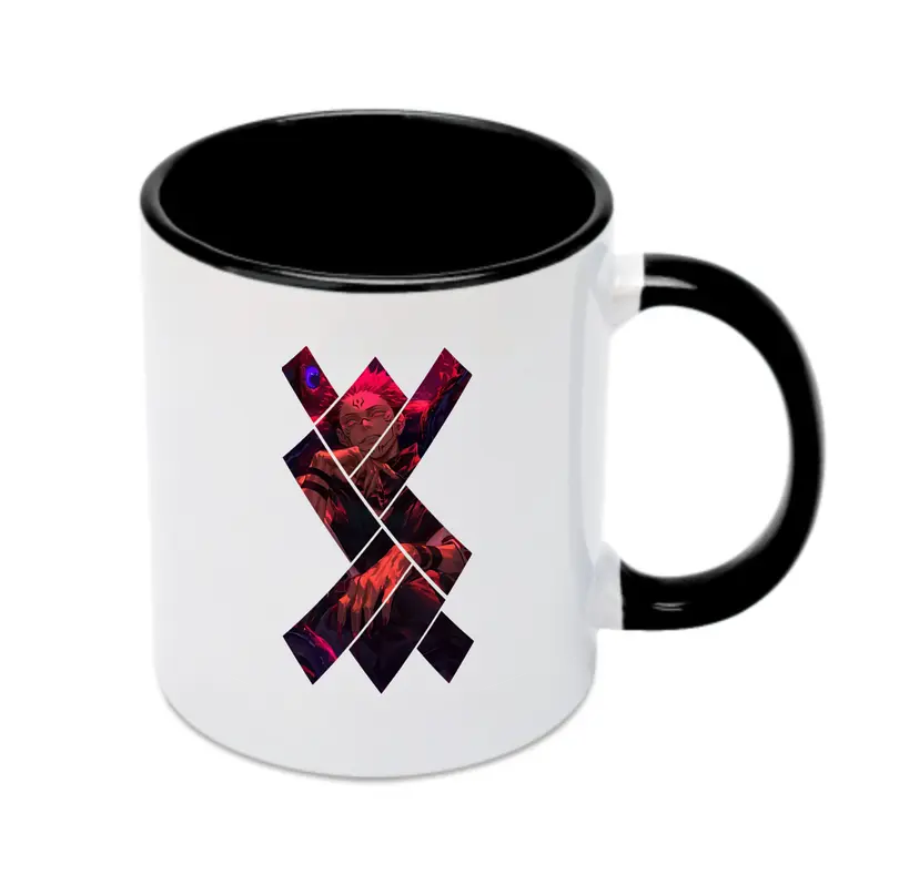 呪術廻戦 グッズ,両面宿儺 - カラフルマグカップ ・ 陶器 ・ 熱転写プリント ・ 鮮やかデザイン ・ 耐久性 高品質 ・ コーヒー お茶 ギフト用