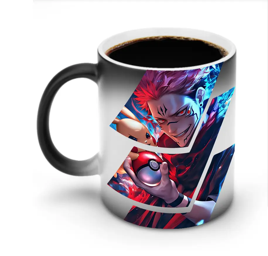 呪術廻戦 グッズ,両面宿儺 - 変色マグカップ ・ セラミック ・ 熱転写プリント ・ 耐久性 高品質 ・ ギフト・自宅用 コーヒー お茶
