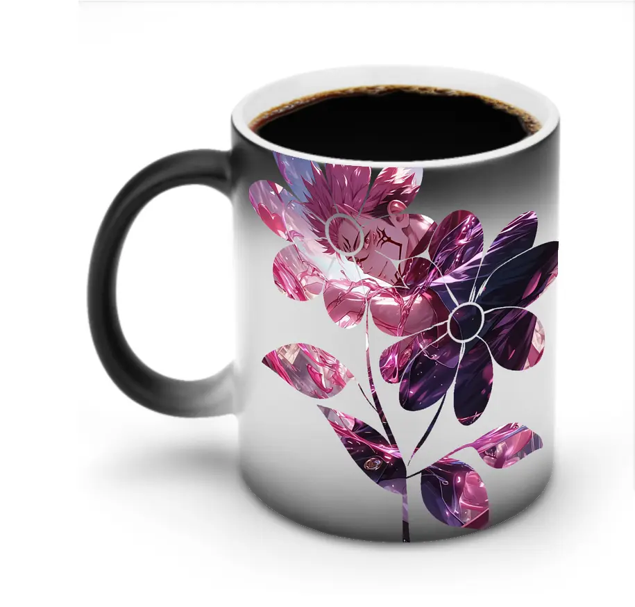 呪術廻戦 グッズ,両面宿儺 - 変色マグカップ ・ セラミック ・ 熱転写プリント ・ 耐久性 高品質 ・ ギフト・自宅用 コーヒー お茶