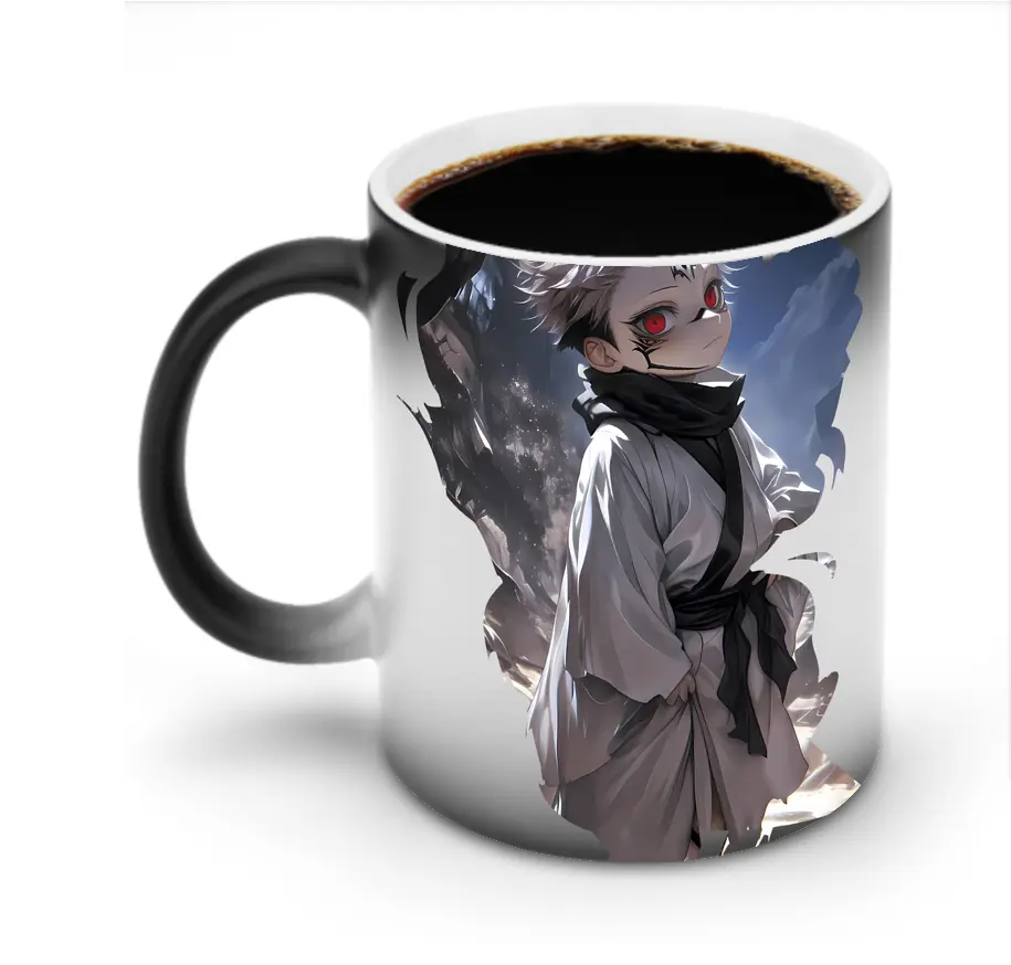 呪術廻戦 グッズ,両面宿儺 - 変色マグカップ ・ セラミック ・ 熱転写プリント ・ 耐久性 高品質 ・ ギフト・自宅用 コーヒー お茶