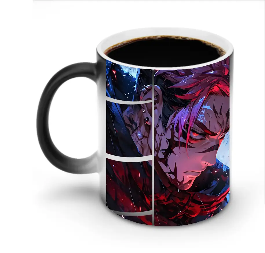 呪術廻戦 グッズ,両面宿儺 - 変色マグカップ ・ セラミック ・ 熱転写プリント ・ 耐久性 高品質 ・ ギフト・自宅用 コーヒー お茶