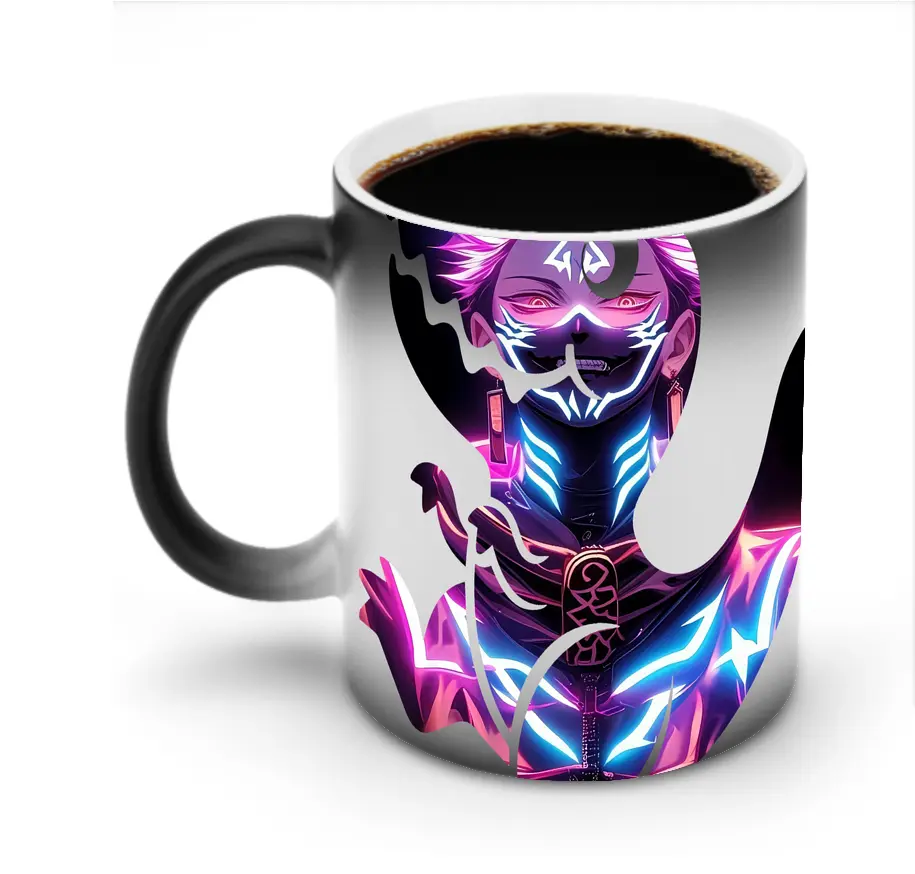 呪術廻戦 グッズ,両面宿儺 - 変色マグカップ ・ セラミック ・ 熱転写プリント ・ 耐久性 高品質 ・ ギフト・自宅用 コーヒー お茶