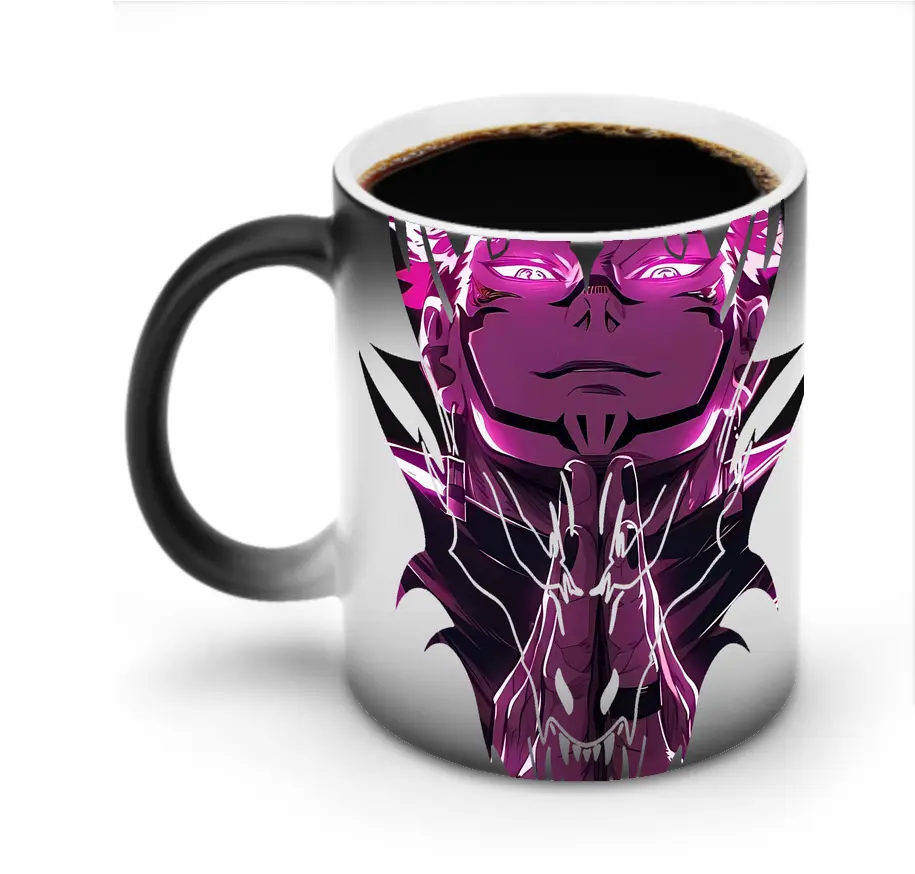 呪術廻戦 グッズ,両面宿儺 - 変色マグカップ ・ セラミック ・ 熱転写プリント ・ 耐久性 高品質 ・ ギフト・自宅用 コーヒー お茶