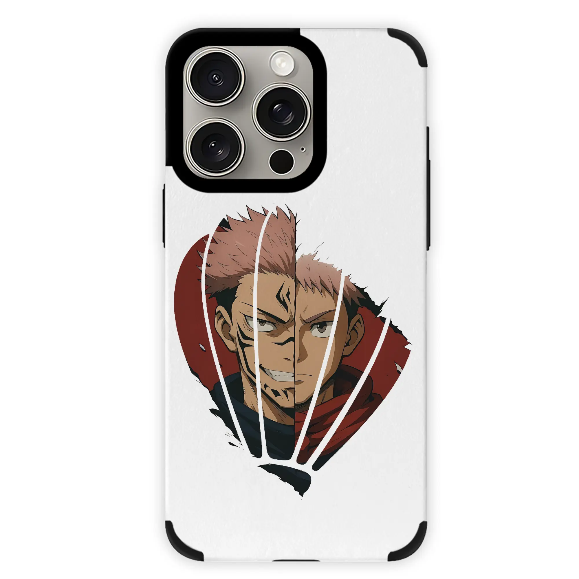 呪術廻戦 グッズ,両面宿儺 - IPhone15ProMax対応 ・ PUレザースマホケース ・ 耐衝撃 ・ 黄変防止 ・ 360度全面保護 ・ 柔らか手触り ・ 3D立体ボタン