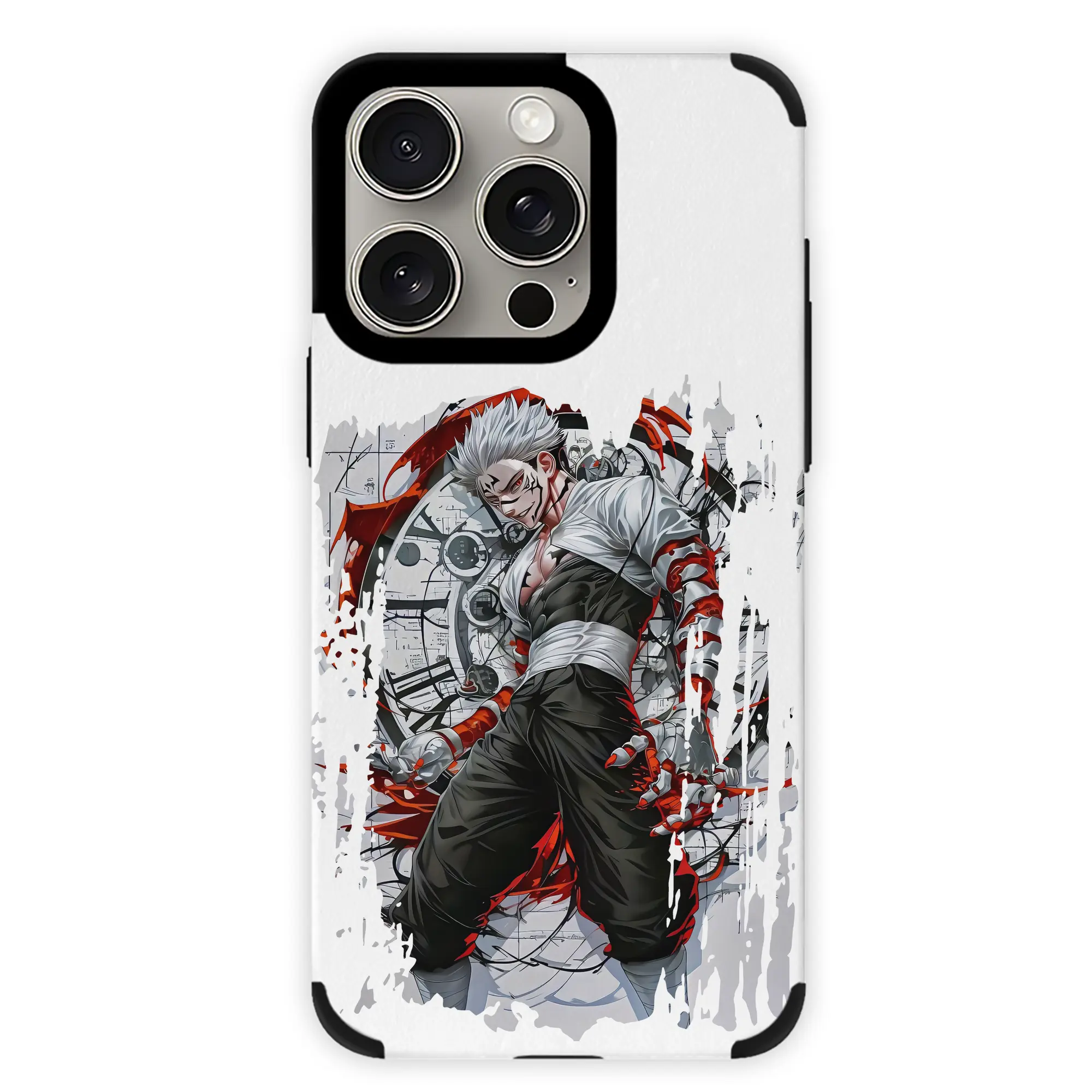 呪術廻戦 グッズ,両面宿儺 - IPhone15ProMax対応 ・ PUレザースマホケース ・ 耐衝撃 ・ 黄変防止 ・ 360度全面保護 ・ 柔らか手触り ・ 3D立体ボタン