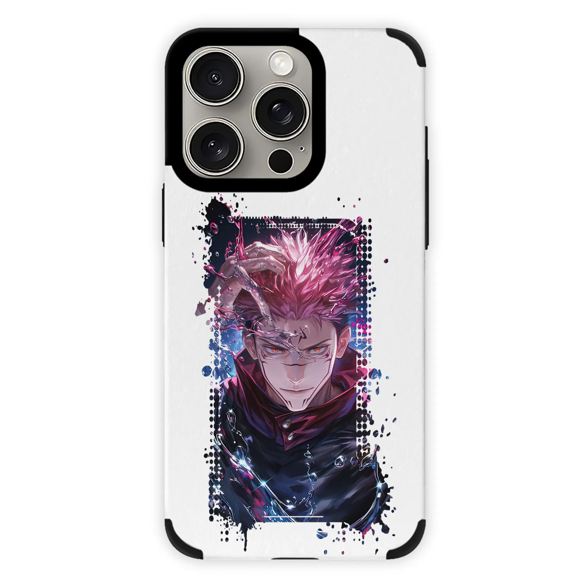 呪術廻戦 グッズ,両面宿儺 - IPhone15ProMax対応 ・ PUレザースマホケース ・ 耐衝撃 ・ 黄変防止 ・ 360度全面保護 ・ 柔らか手触り ・ 3D立体ボタン