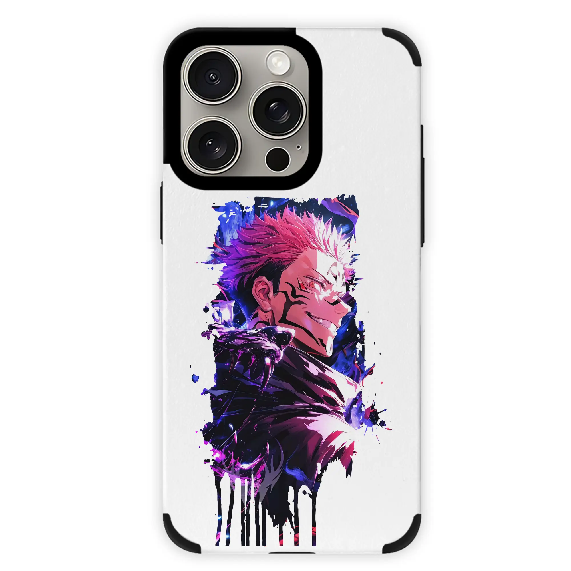 呪術廻戦 グッズ,両面宿儺 - IPhone15ProMax対応 ・ PUレザースマホケース ・ 耐衝撃 ・ 黄変防止 ・ 360度全面保護 ・ 柔らか手触り ・ 3D立体ボタン