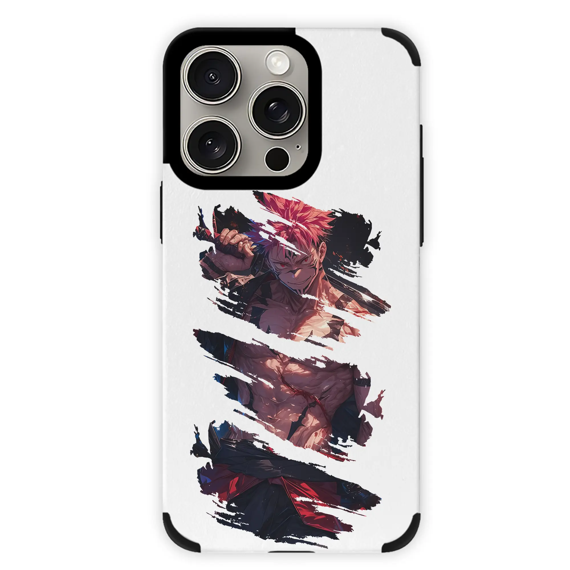 呪術廻戦 グッズ,両面宿儺 - IPhone15ProMax対応 ・ PUレザースマホケース ・ 耐衝撃 ・ 黄変防止 ・ 360度全面保護 ・ 柔らか手触り ・ 3D立体ボタン