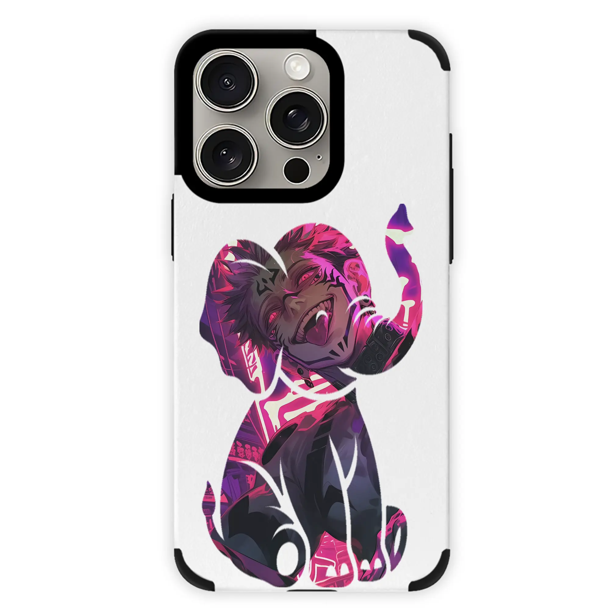 呪術廻戦 グッズ,両面宿儺 - IPhone15ProMax対応 ・ PUレザースマホケース ・ 耐衝撃 ・ 黄変防止 ・ 360度全面保護 ・ 柔らか手触り ・ 3D立体ボタン