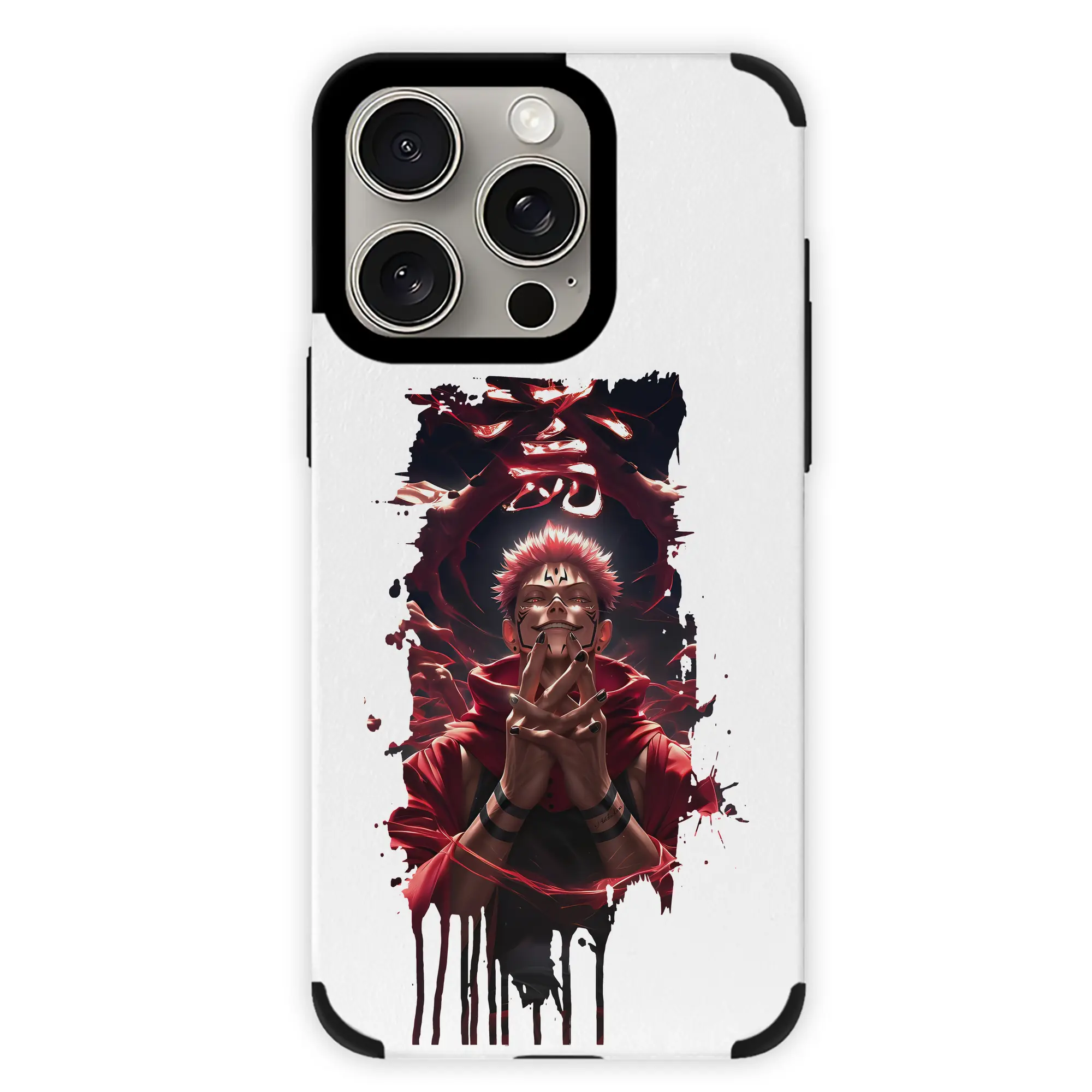 呪術廻戦 グッズ,両面宿儺 - IPhone15ProMax対応 ・ PUレザースマホケース ・ 耐衝撃 ・ 黄変防止 ・ 360度全面保護 ・ 柔らか手触り ・ 3D立体ボタン