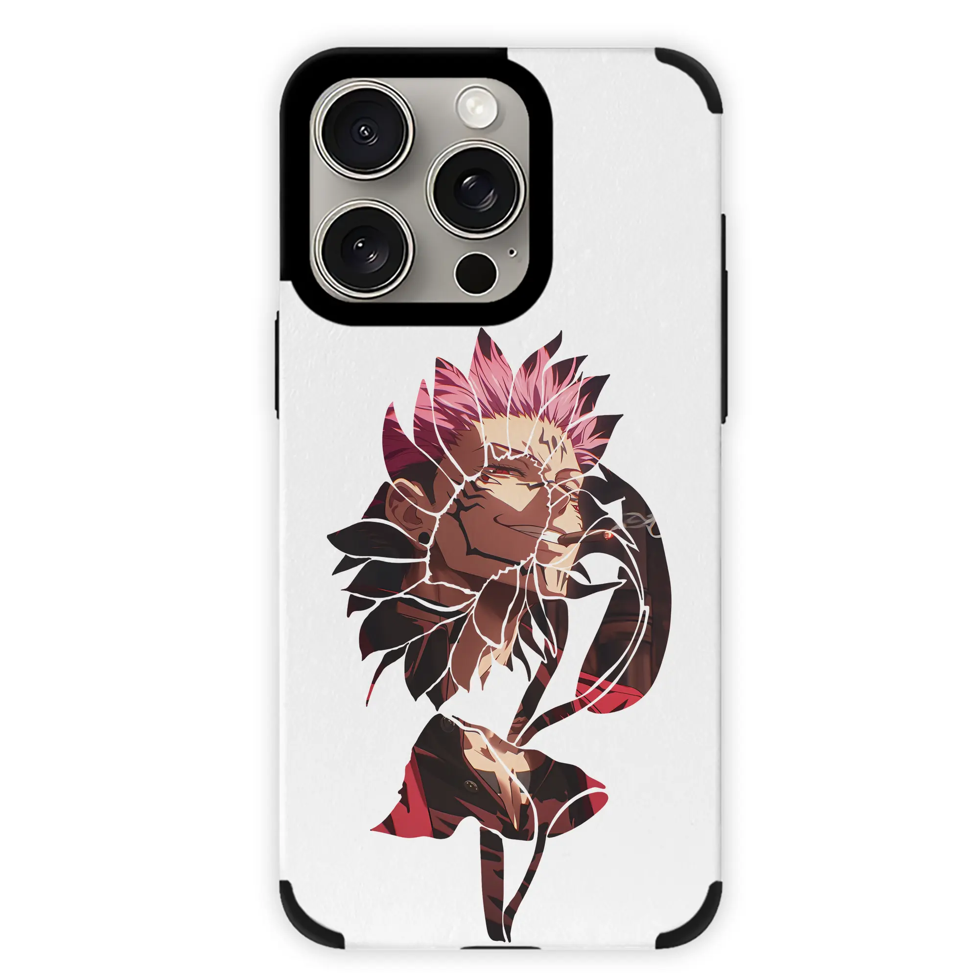 呪術廻戦 グッズ,両面宿儺 - IPhone15ProMax対応 ・ PUレザースマホケース ・ 耐衝撃 ・ 黄変防止 ・ 360度全面保護 ・ 柔らか手触り ・ 3D立体ボタン