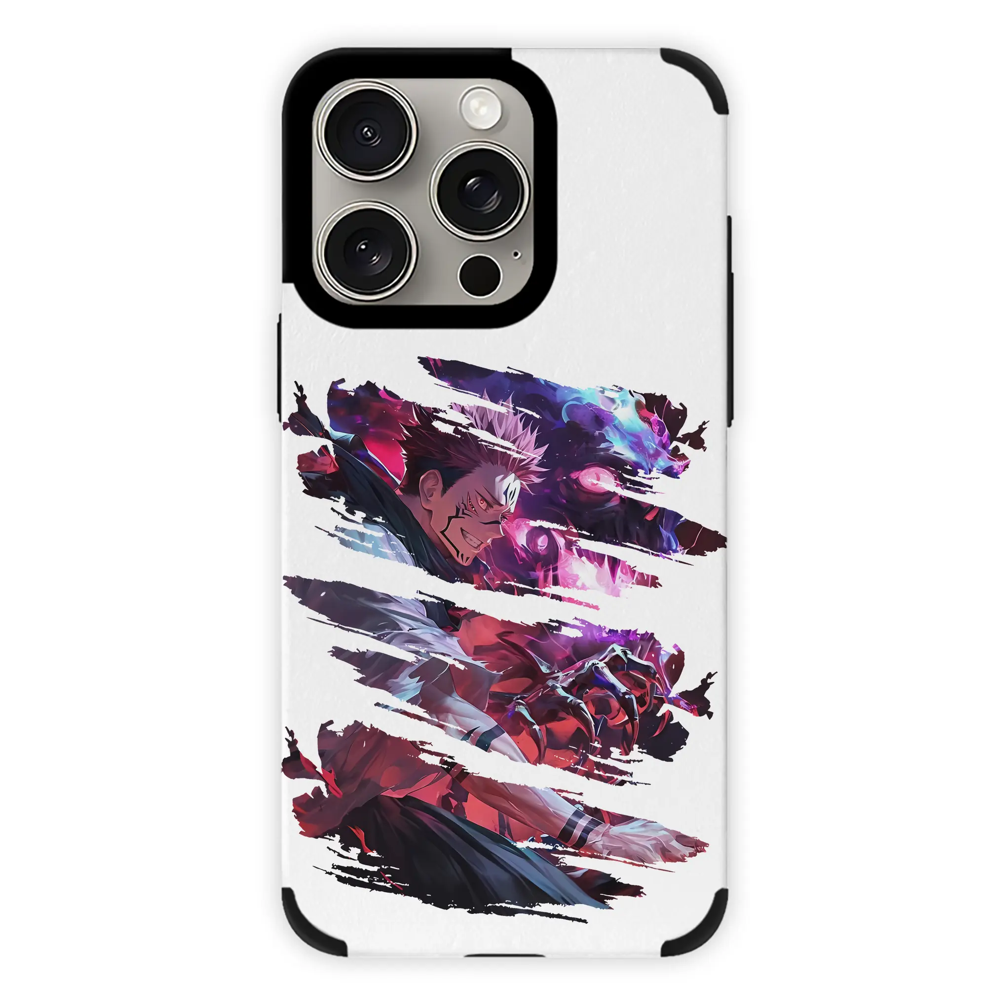 呪術廻戦 グッズ,両面宿儺 - IPhone15ProMax対応 ・ PUレザースマホケース ・ 耐衝撃 ・ 黄変防止 ・ 360度全面保護 ・ 柔らか手触り ・ 3D立体ボタン