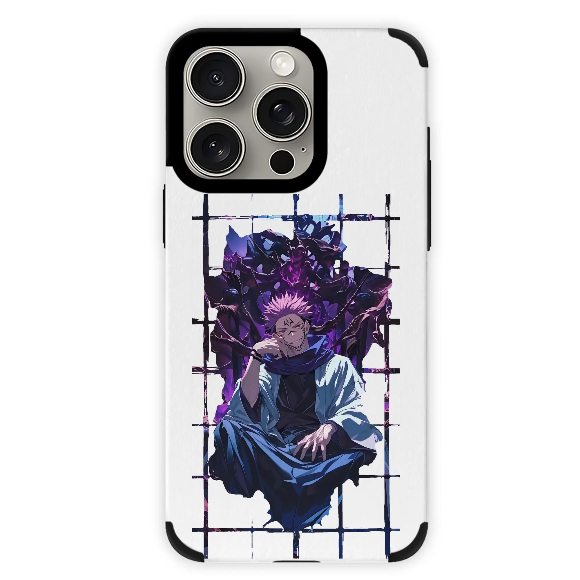 呪術廻戦 グッズ,両面宿儺 - IPhone15ProMax対応 ・ PUレザースマホケース ・ 耐衝撃 ・ 黄変防止 ・ 360度全面保護 ・ 柔らか手触り ・ 3D立体ボタン