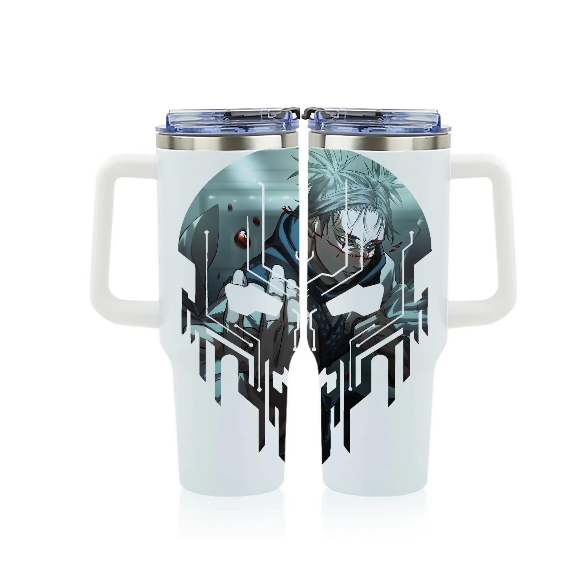 呪術廻戦 グッズ,脹相 - 1200mL フルプリント車用タンブラー ・ 304ステンレス 内側 ・ 201ステンレス 外側 ・ 保温 保冷 ・ 通勤 ドライブ アウトドア用