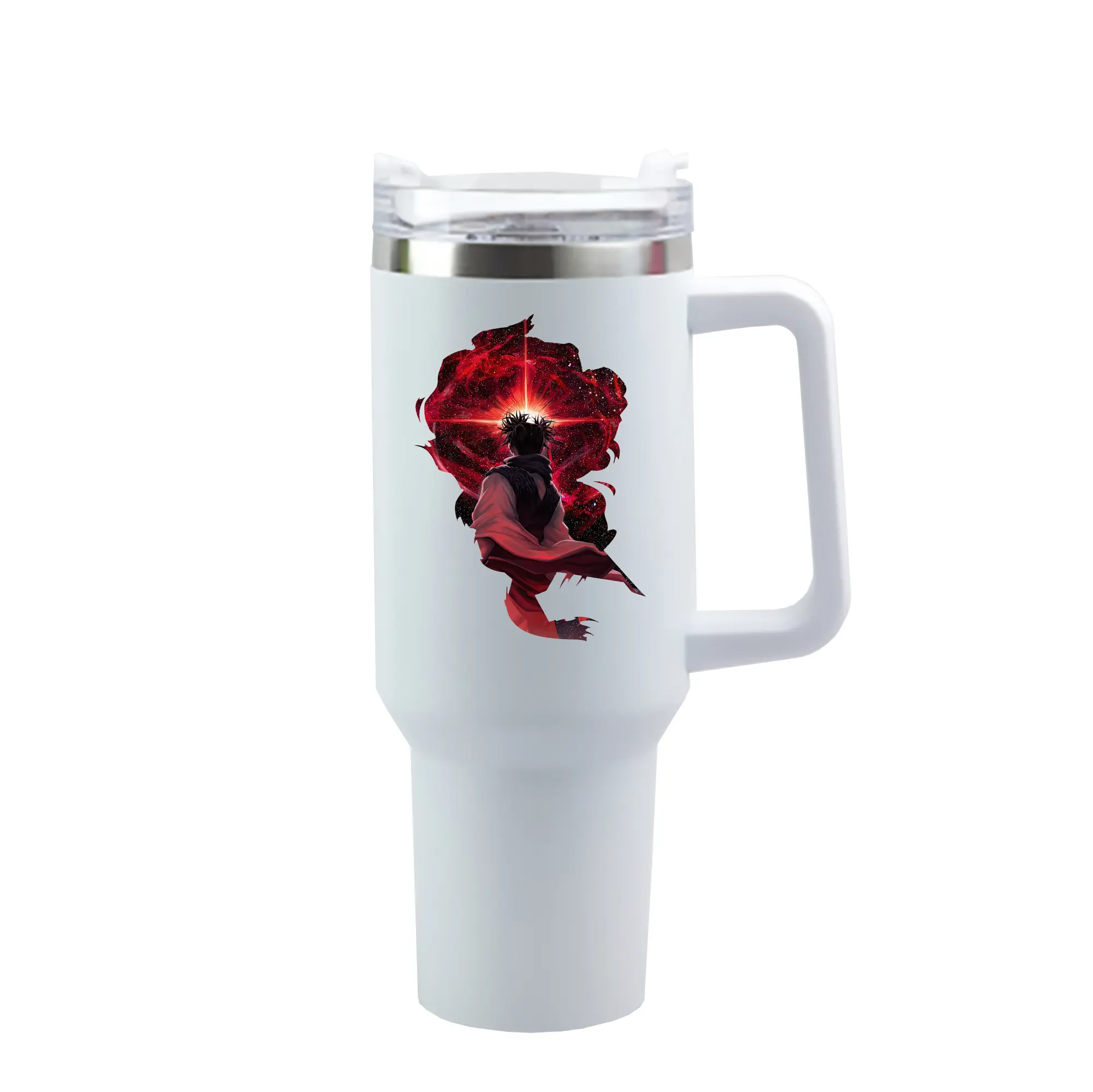 呪術廻戦 グッズ,脹相 - 1200mL 車用タンブラー ・ クリスタルステッカー ・ 304ステンレス 内側 ・ 201ステンレス 外側 ・ 保温 保冷 ・ ハンドル＆ストロー付き ・ 通勤 ドライブ アウトドア用
