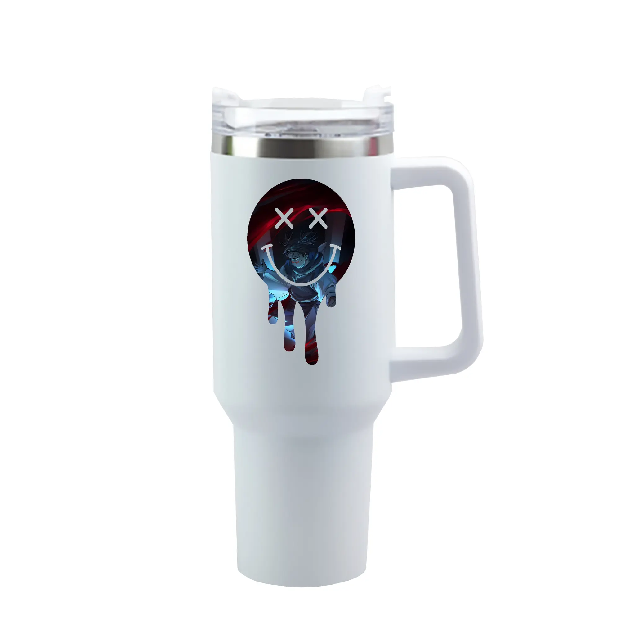 呪術廻戦 グッズ,脹相 - 1200mL 車用タンブラー ・ クリスタルステッカー ・ 304ステンレス 内側 ・ 201ステンレス 外側 ・ 保温 保冷 ・ ハンドル＆ストロー付き ・ 通勤 ドライブ アウトドア用