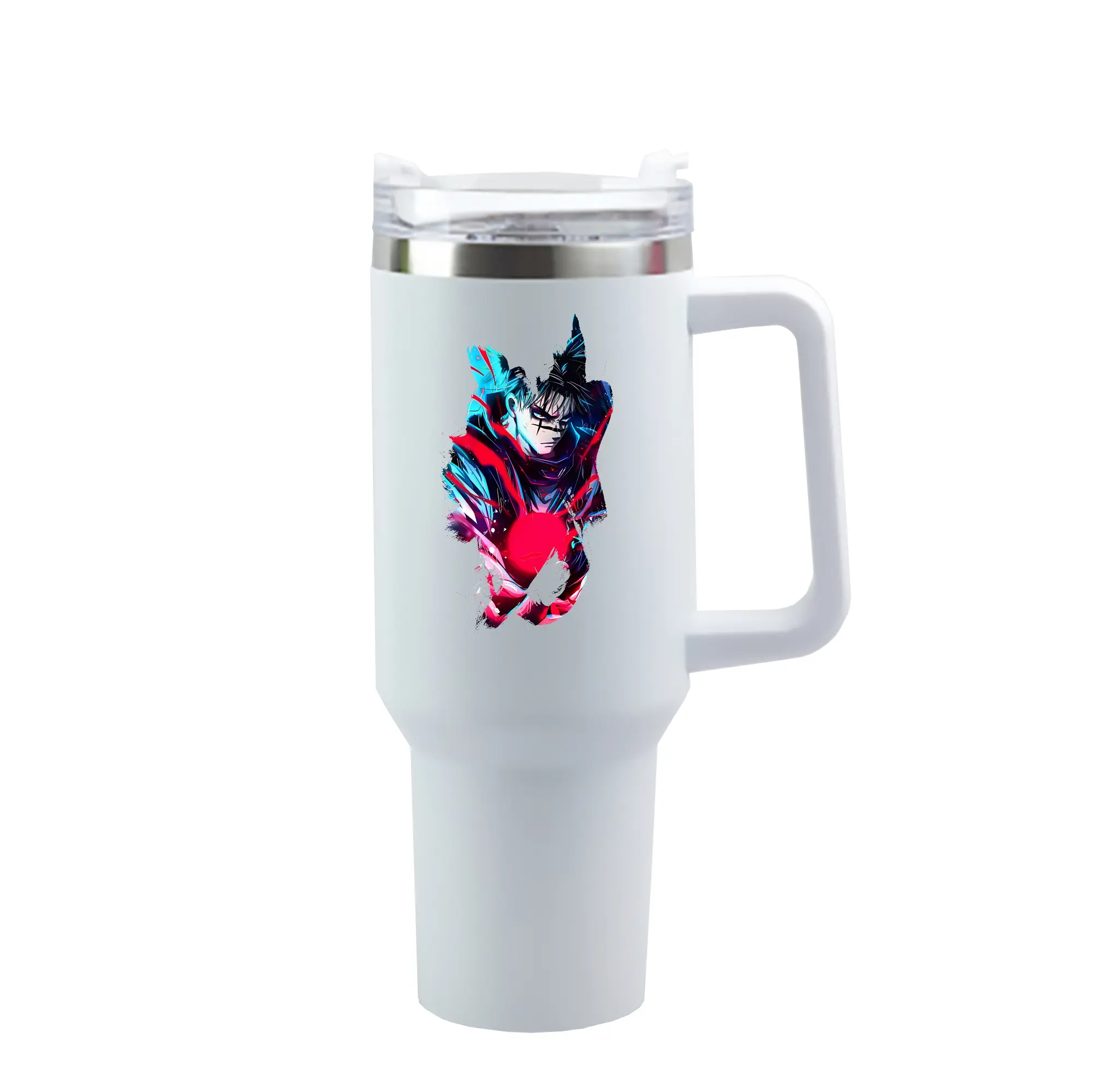 呪術廻戦 グッズ,脹相 - 1200mL 車用タンブラー ・ クリスタルステッカー ・ 304ステンレス 内側 ・ 201ステンレス 外側 ・ 保温 保冷 ・ ハンドル＆ストロー付き ・ 通勤 ドライブ アウトドア用