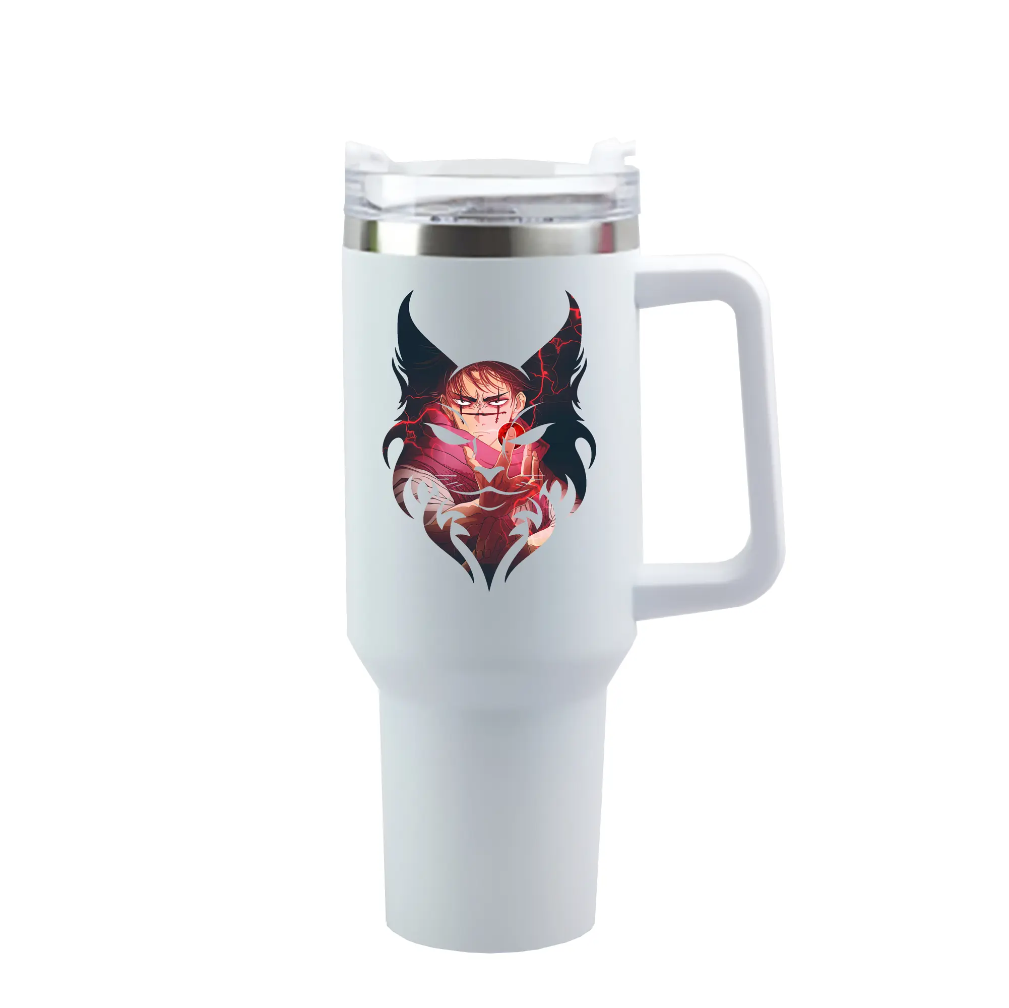 呪術廻戦 グッズ,脹相 - 1200mL 車用タンブラー ・ クリスタルステッカー ・ 304ステンレス 内側 ・ 201ステンレス 外側 ・ 保温 保冷 ・ ハンドル＆ストロー付き ・ 通勤 ドライブ アウトドア用