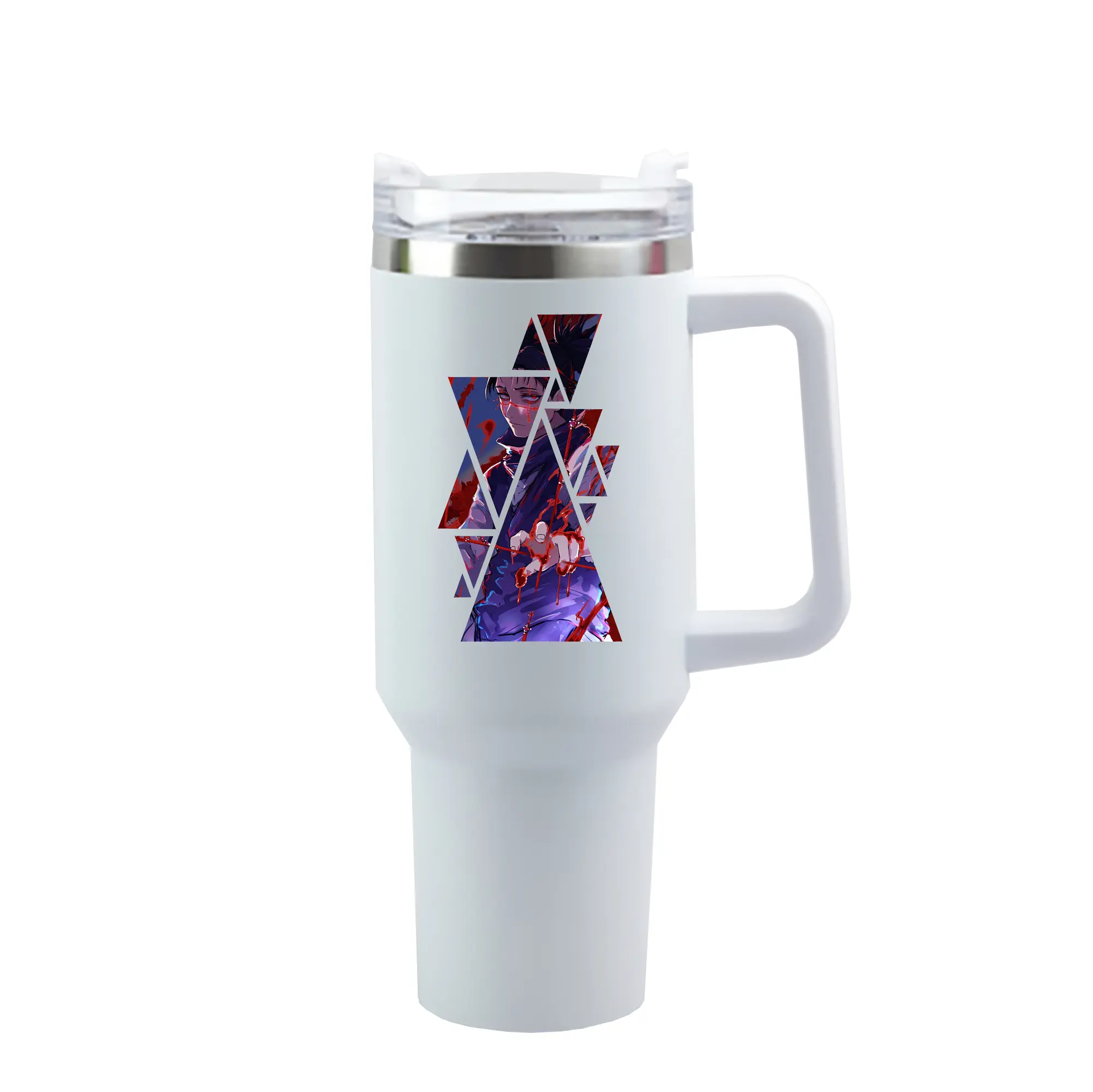 呪術廻戦 グッズ,脹相 - 1200mL 車用タンブラー ・ クリスタルステッカー ・ 304ステンレス 内側 ・ 201ステンレス 外側 ・ 保温 保冷 ・ ハンドル＆ストロー付き ・ 通勤 ドライブ アウトドア用