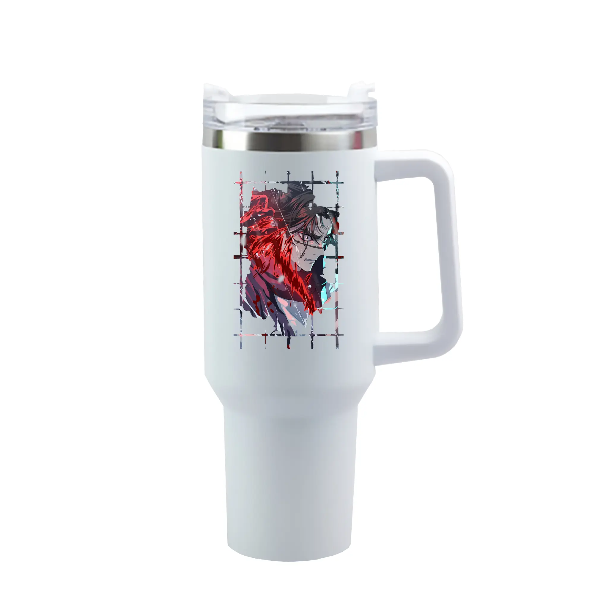 呪術廻戦 グッズ,脹相 - 1200mL 車用タンブラー ・ クリスタルステッカー ・ 304ステンレス 内側 ・ 201ステンレス 外側 ・ 保温 保冷 ・ ハンドル＆ストロー付き ・ 通勤 ドライブ アウトドア用