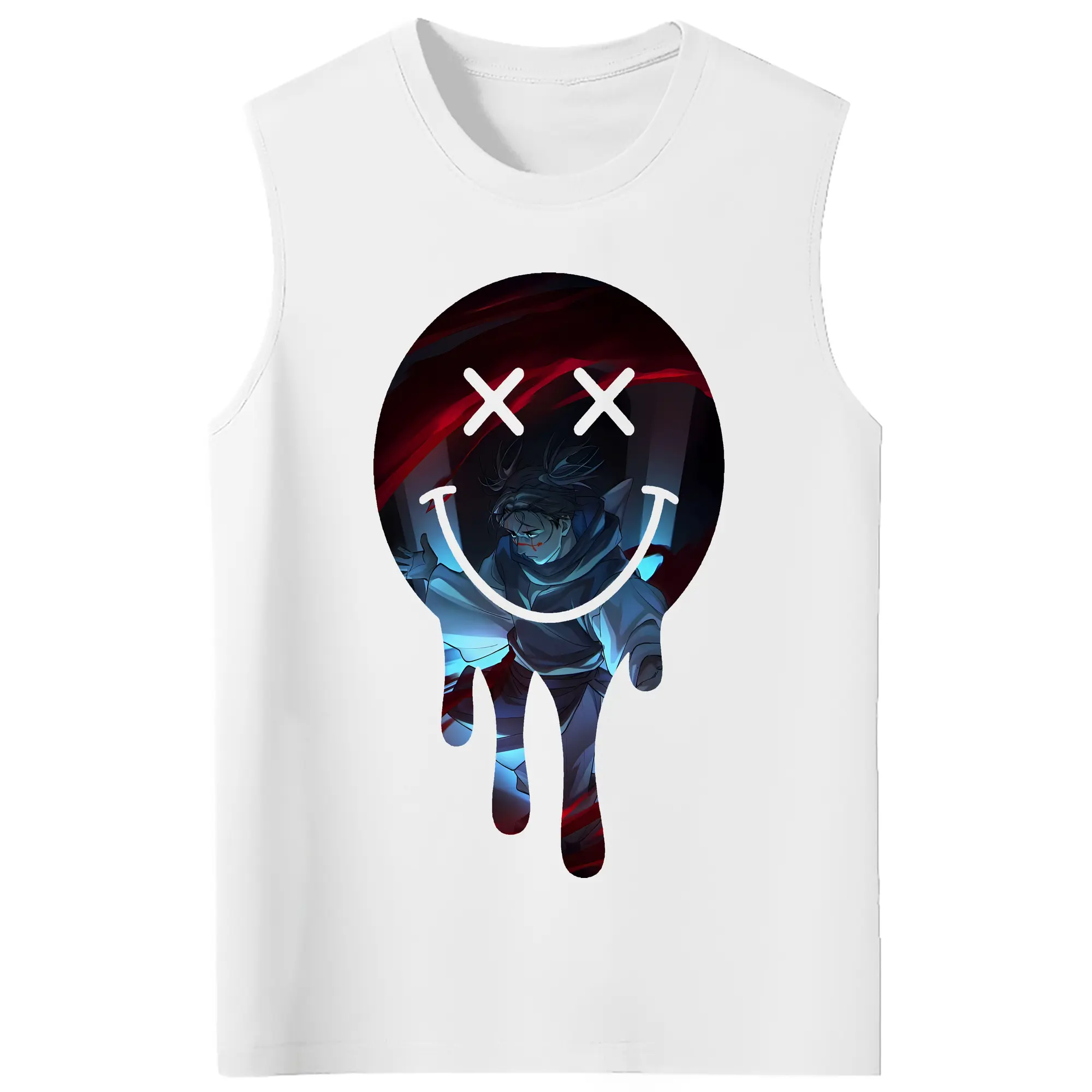 呪術廻戦 グッズ,脹相 - コットン100％ タンクトップ ・ フロントプリント ・ タイトフィット ・ 快適 通気性 ・ スポーツ カジュアル 散歩用