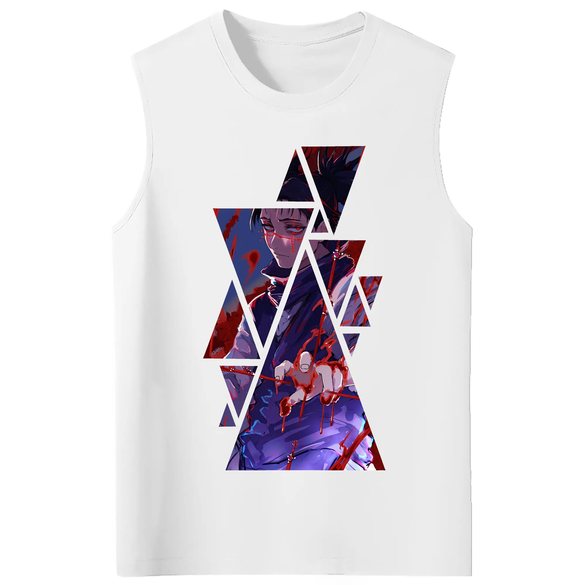 呪術廻戦 グッズ,脹相 - コットン100％ タンクトップ ・ フロントプリント ・ タイトフィット ・ 快適 通気性 ・ スポーツ カジュアル 散歩用