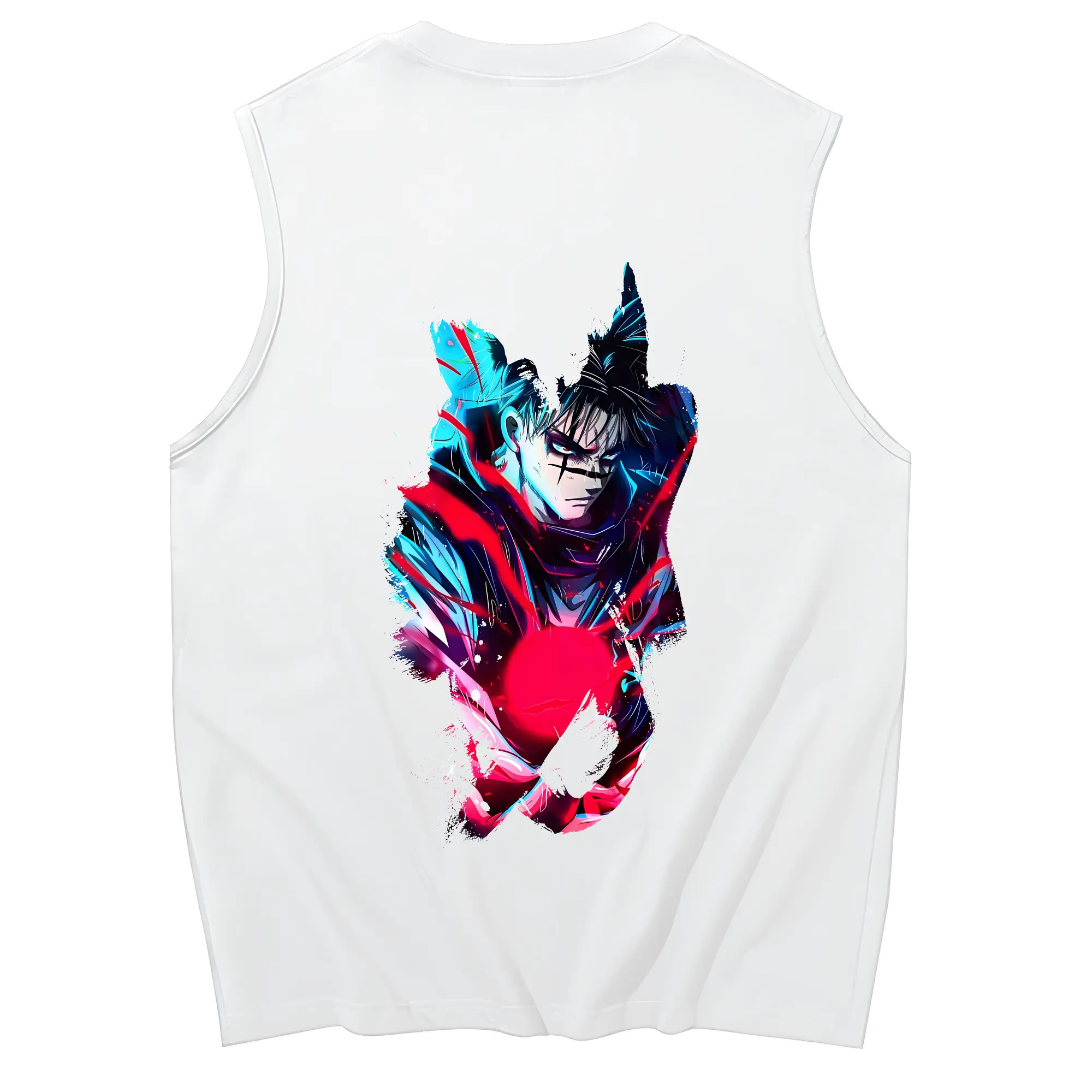 呪術廻戦 グッズ,脹相 - コットン100％ タンクトップ ・ 背面プリント ・ タイトシルエット ・ 快適 通気性 ・ スポーツ カジュアル 散歩用