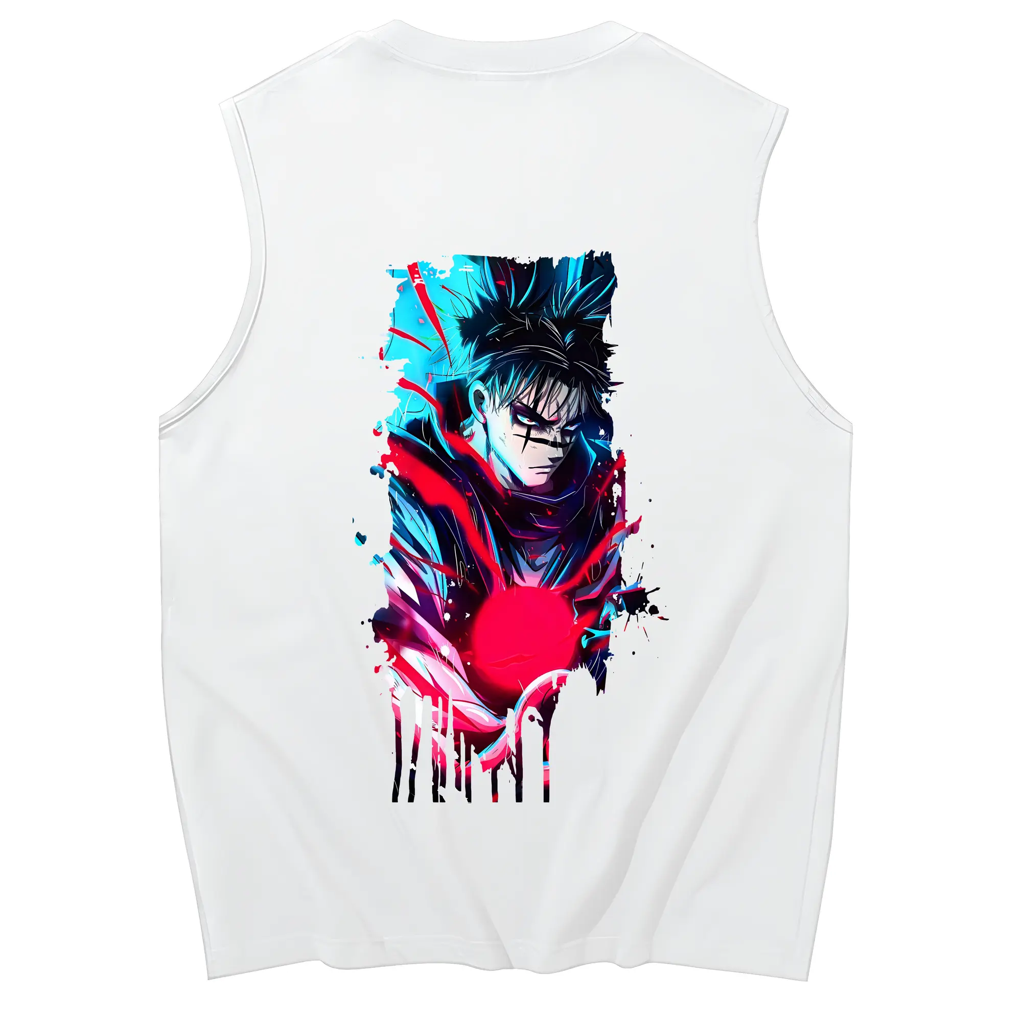 呪術廻戦 グッズ,脹相 - コットン100％ タンクトップ ・ 背面プリント ・ タイトシルエット ・ 快適 通気性 ・ スポーツ カジュアル 散歩用