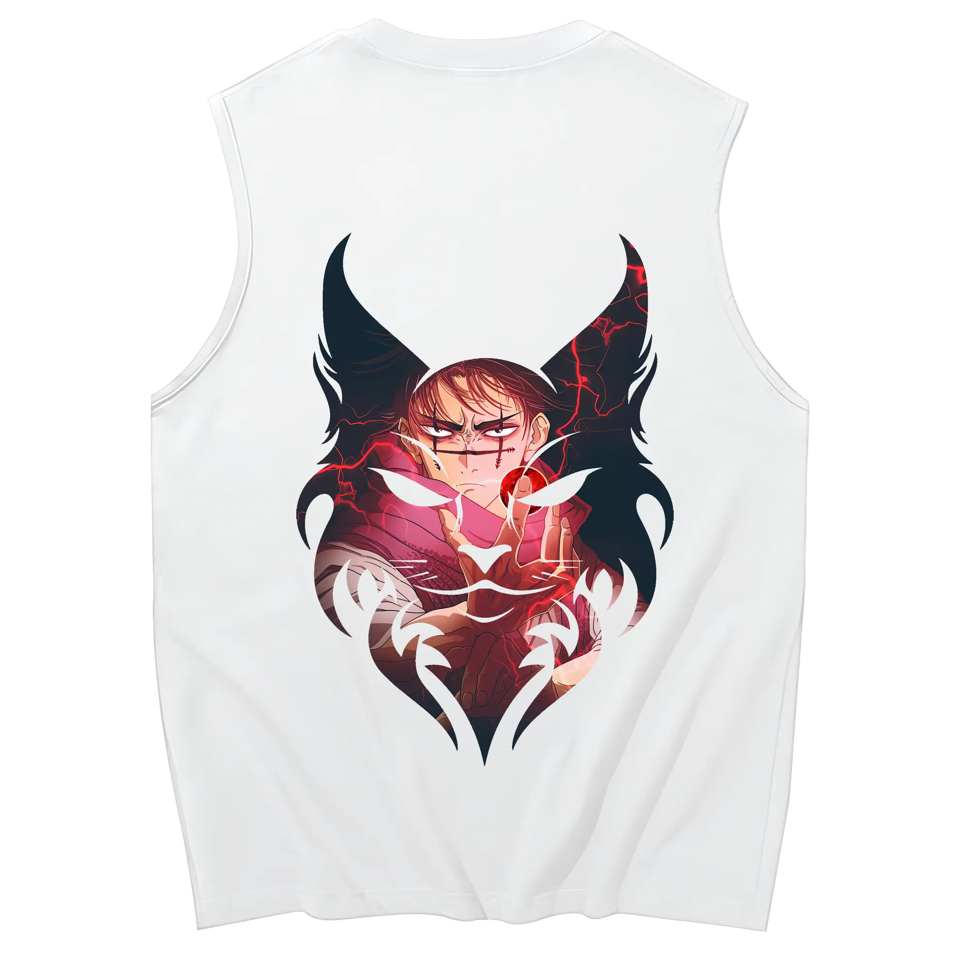 呪術廻戦 グッズ,脹相 - コットン100％ タンクトップ ・ 背面プリント ・ タイトシルエット ・ 快適 通気性 ・ スポーツ カジュアル 散歩用
