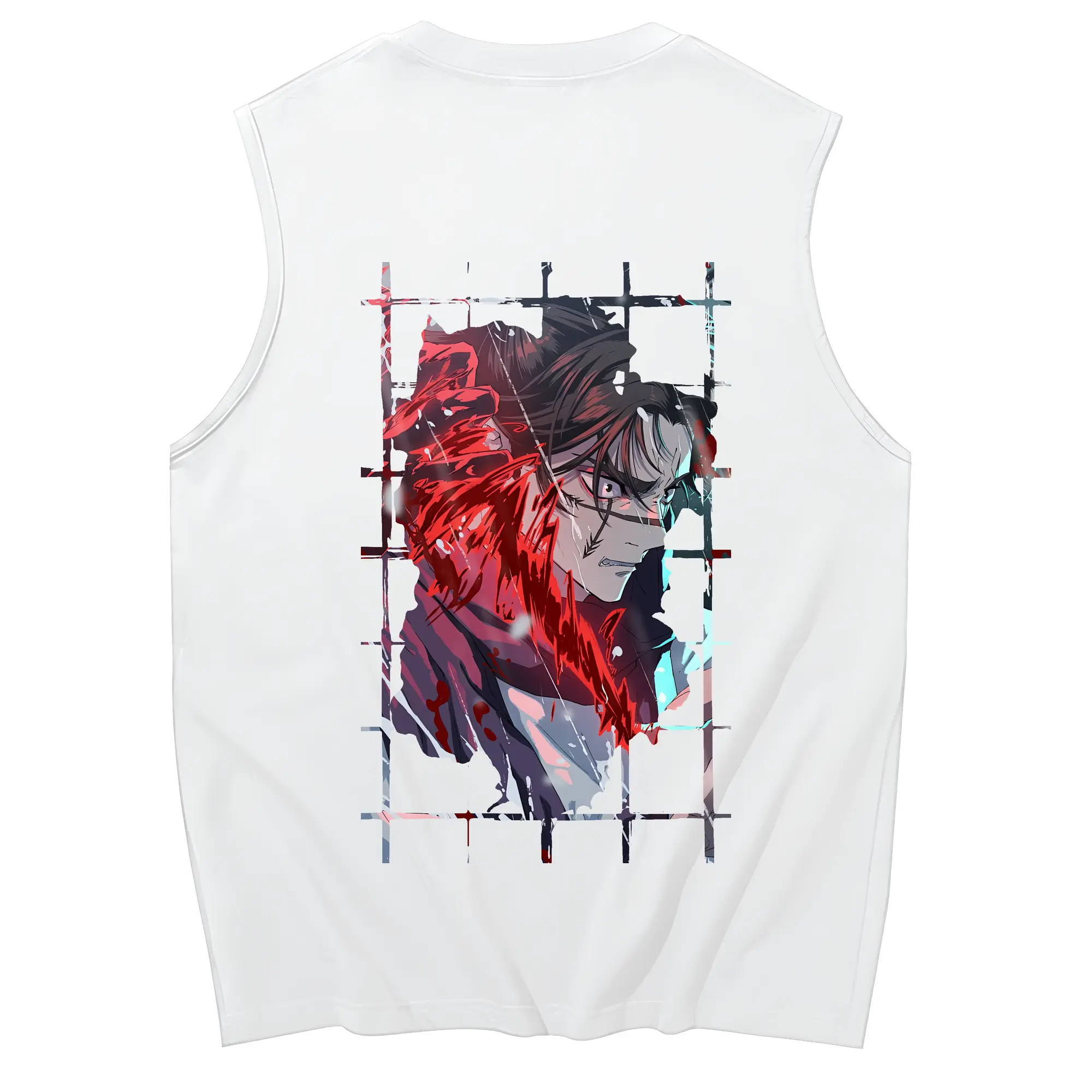 呪術廻戦 グッズ,脹相 - コットン100％ タンクトップ ・ 背面プリント ・ タイトシルエット ・ 快適 通気性 ・ スポーツ カジュアル 散歩用