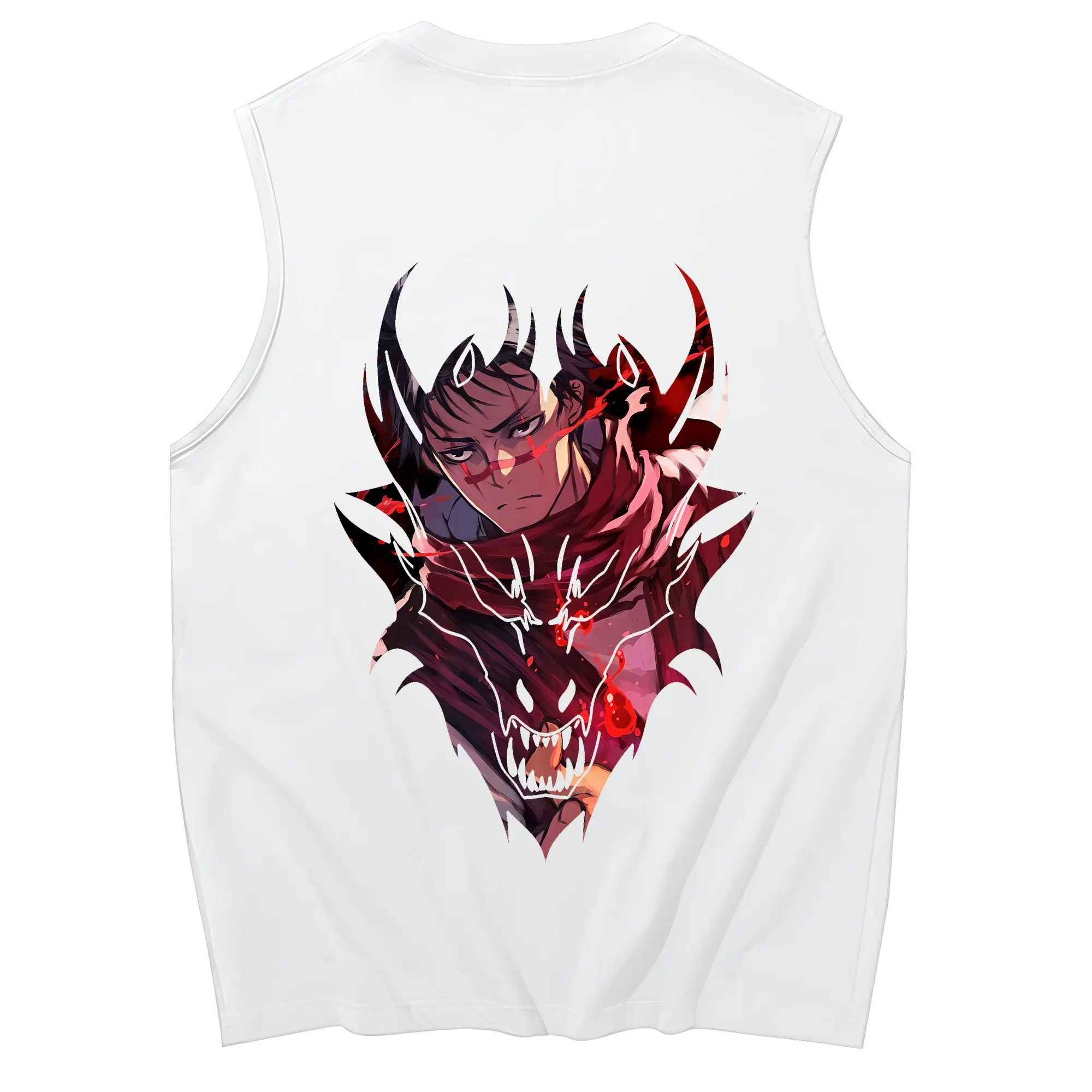 呪術廻戦 グッズ,脹相 - コットン100％ タンクトップ ・ 背面プリント ・ タイトシルエット ・ 快適 通気性 ・ スポーツ カジュアル 散歩用